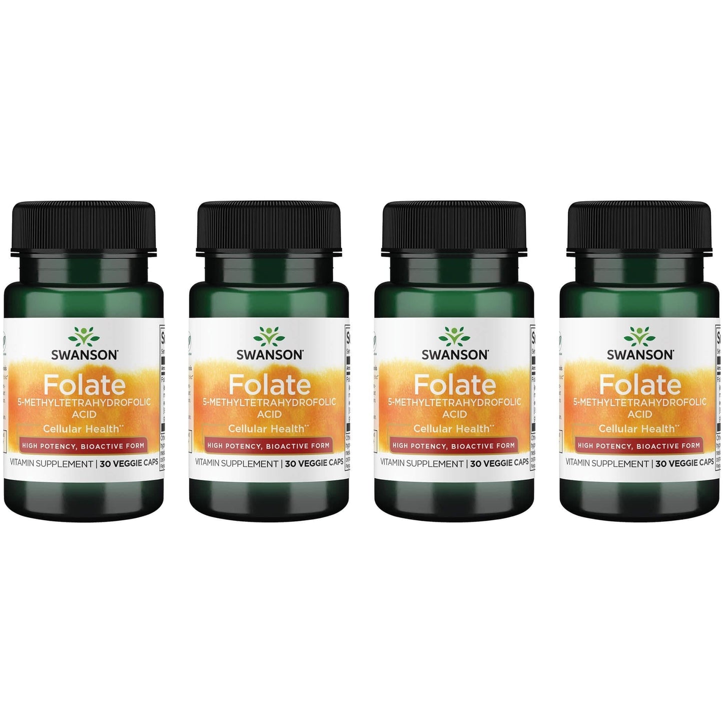 Swanson Folate 5-Methyltetrahydrofolic Acid - High Potency, Bioactive Form 800 mcg DFE Capsules, 120 Count