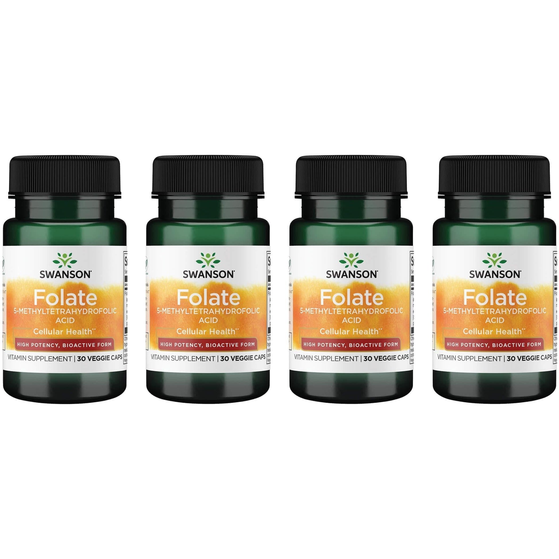 Swanson Folate 5-Methyltetrahydrofolic Acid - High Potency, Bioactive Form 800 mcg DFE Capsules, 120 Count