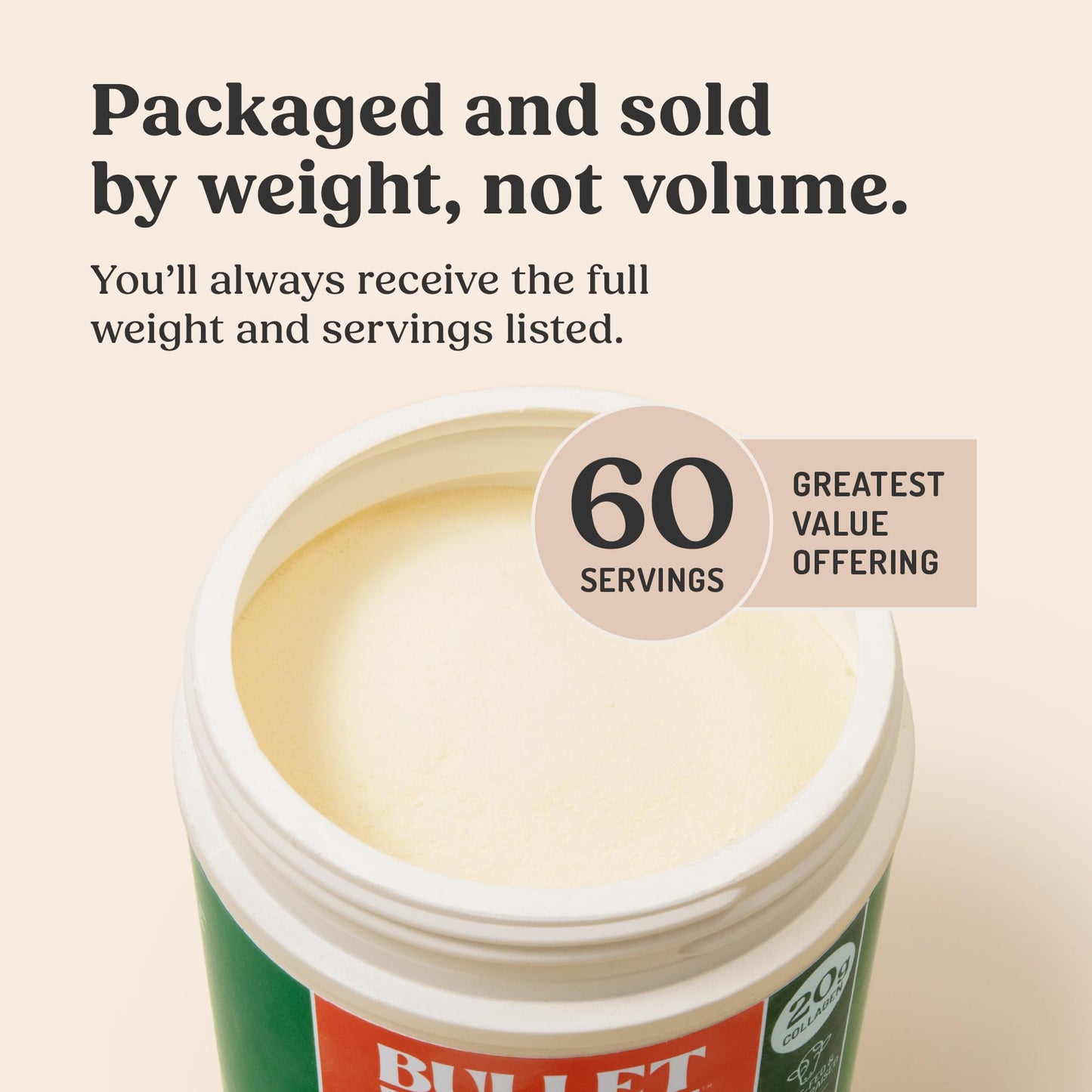 Bulletproof Grass-Fed Collagen Peptides Powder, Unflavored, 42.3 Ounces