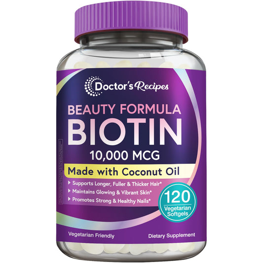 Doctor's Recipes Biotin 10,000 mcg Softgels 120