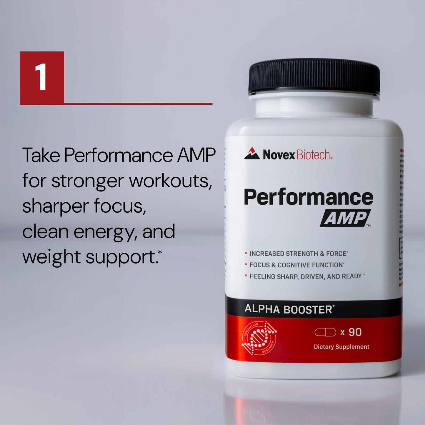 Novex Biotech GF-9 Black Label Advanced HGH Support for Men 45+ – Clinically Studied Amino Acid Complex, Alpha-GPC, GLP-1 Pathway Support & Focus – 210 Capsules
