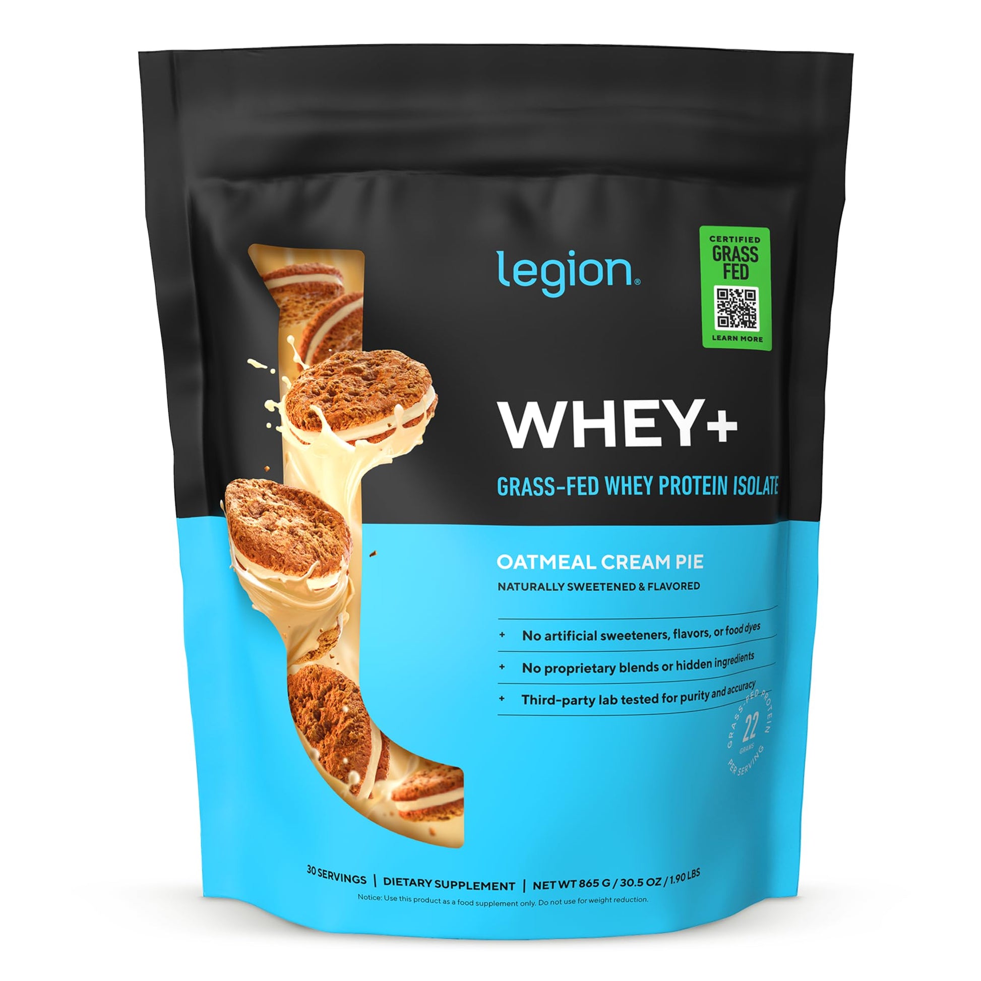 LEGION Whey+ Protein Whey Isolate Powder, 30 Servings