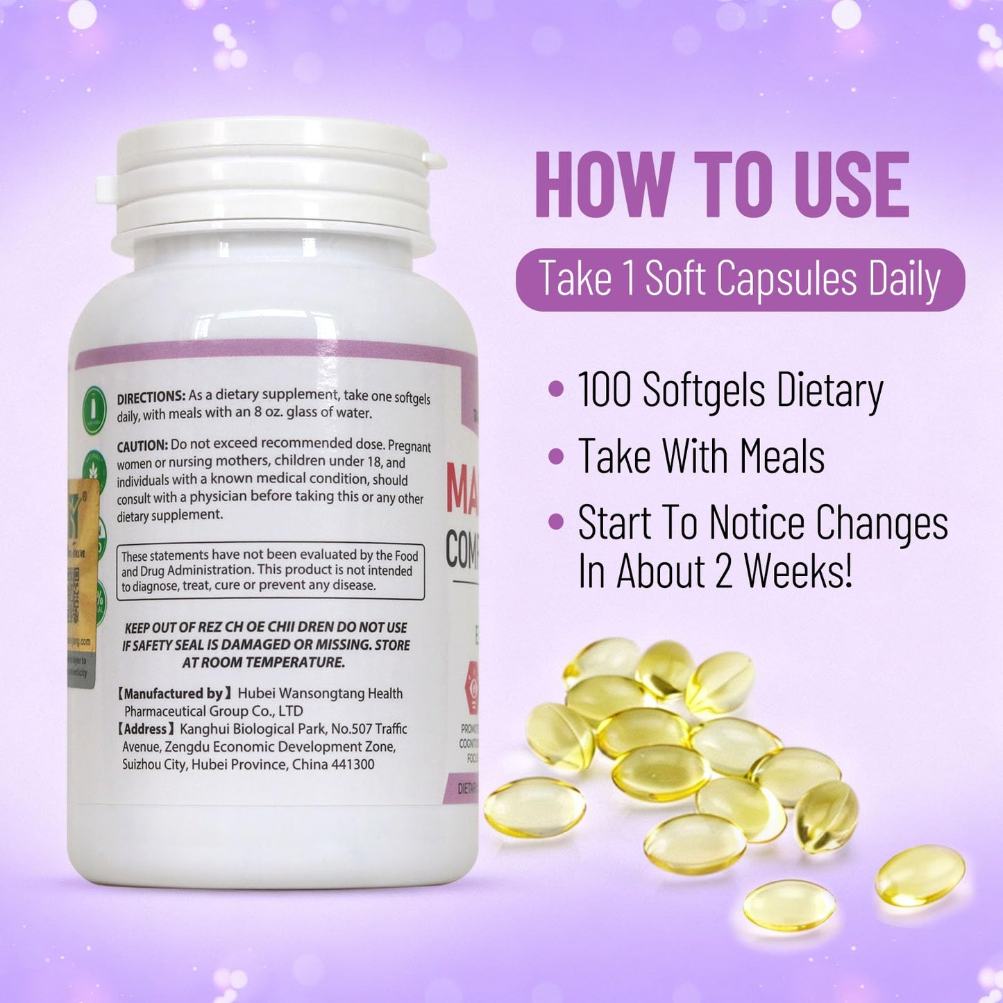 Wins Town Magnesium Complex 500mg Softgels 100