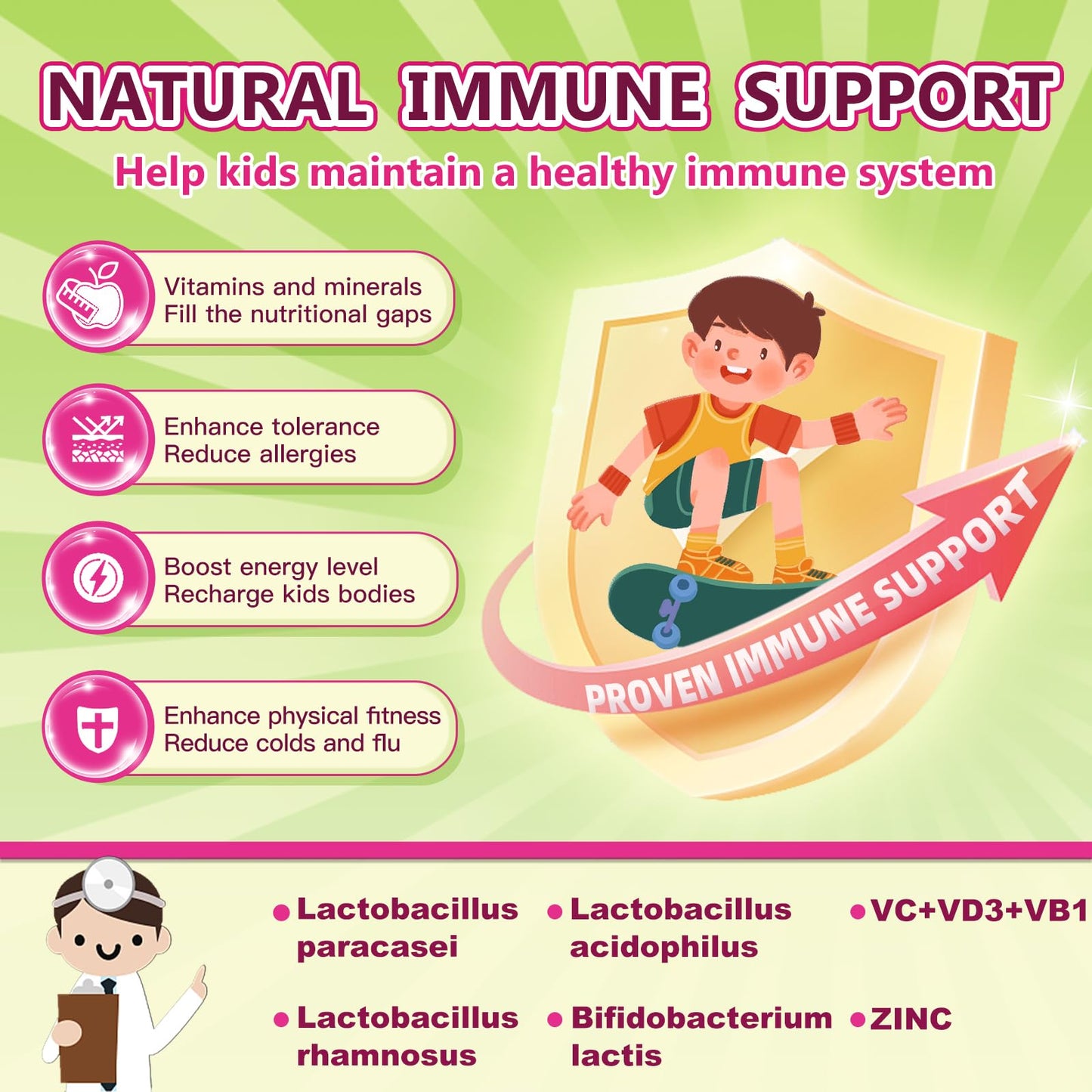 NATURE TARGET Kids Probiotic 5 Billion CFUs Tablet 75 Count