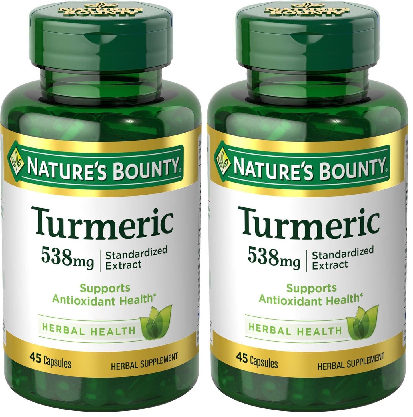 Nature's Bounty Turmeric Herbal Health Supplement Capsules 90 Capsules