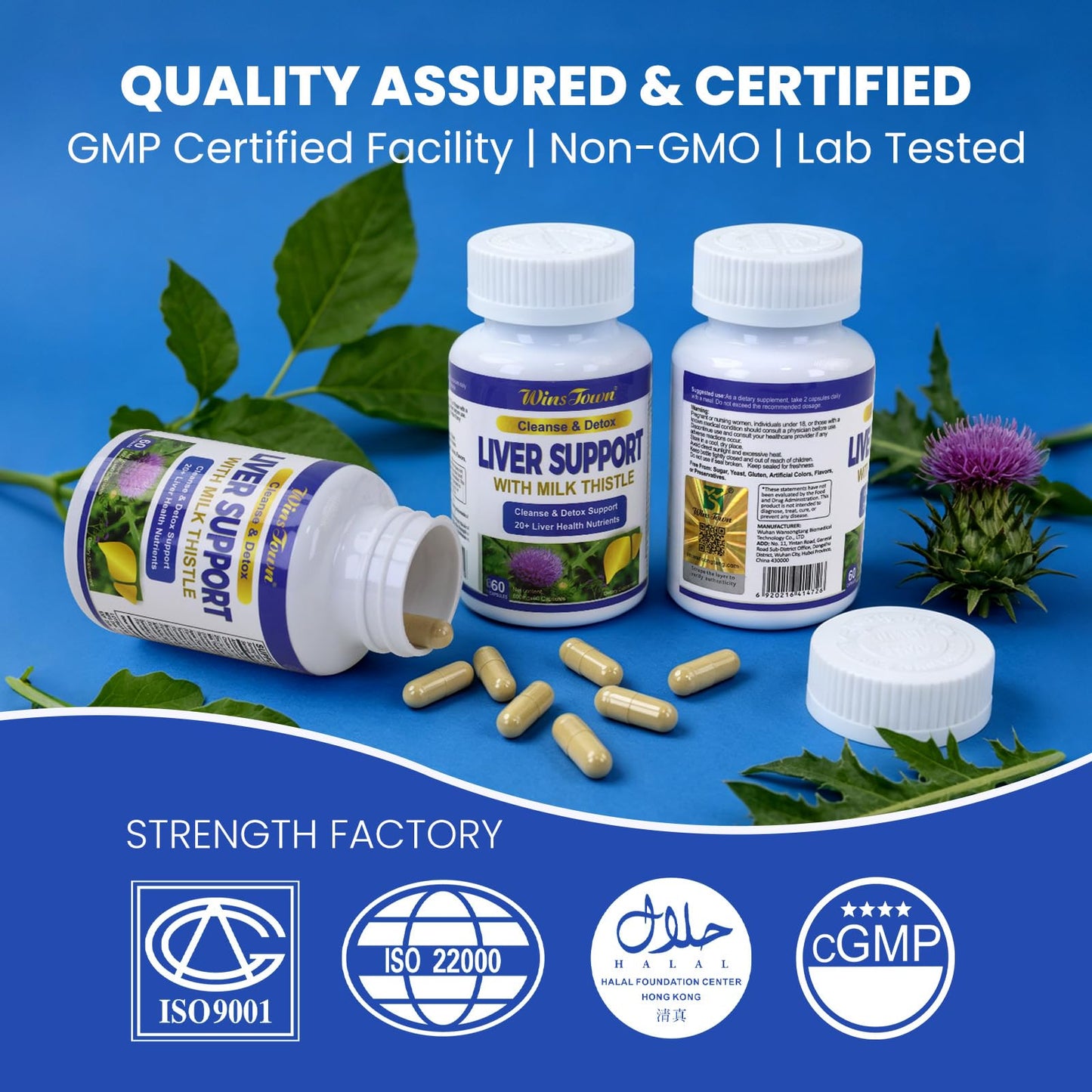 Wins Town Milk Thistle Capsules 60 Count