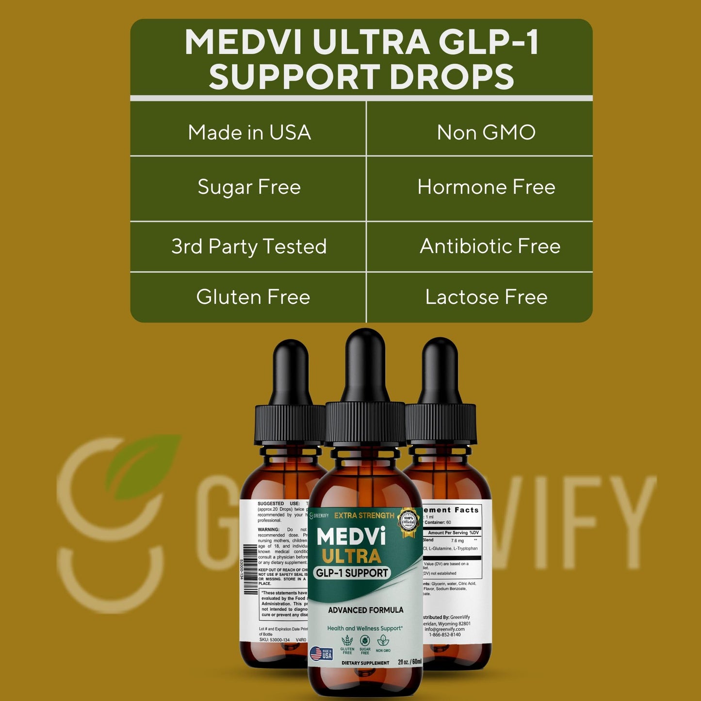 GREENVIFY MEDVi Ultra GLP-1 Support, Advanced Formula 60 Capsules
