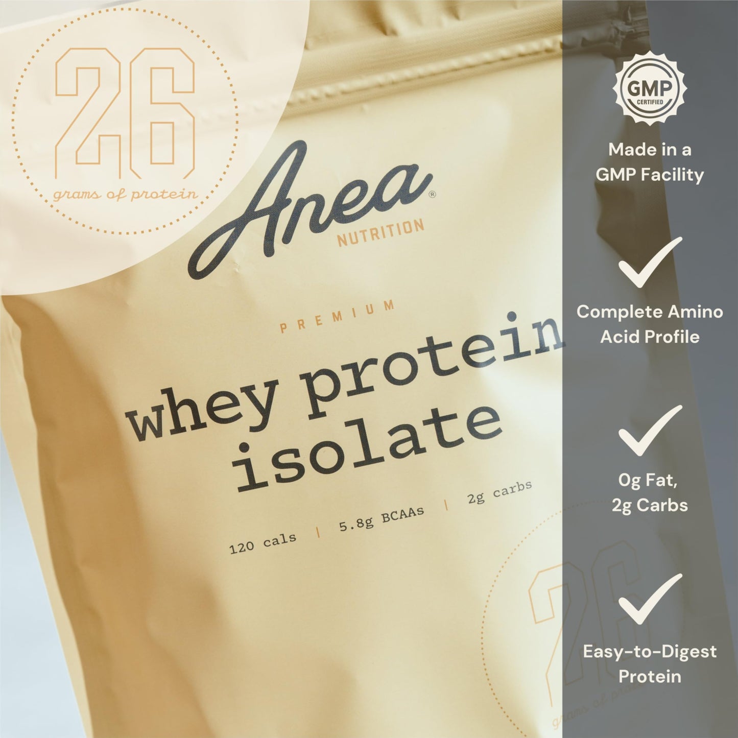 Anea Nutrition Whey Protein Isolate Vanilla Powder, 21.94 oz