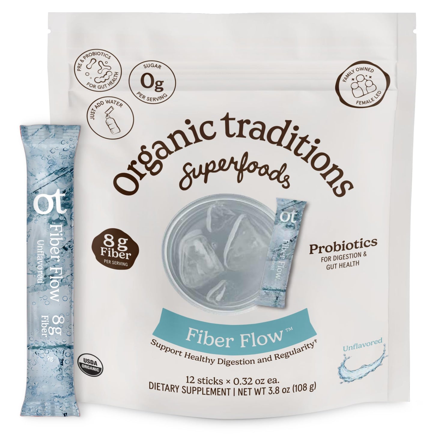 Organic Traditions Fiber Flow Powder 3.8 oz