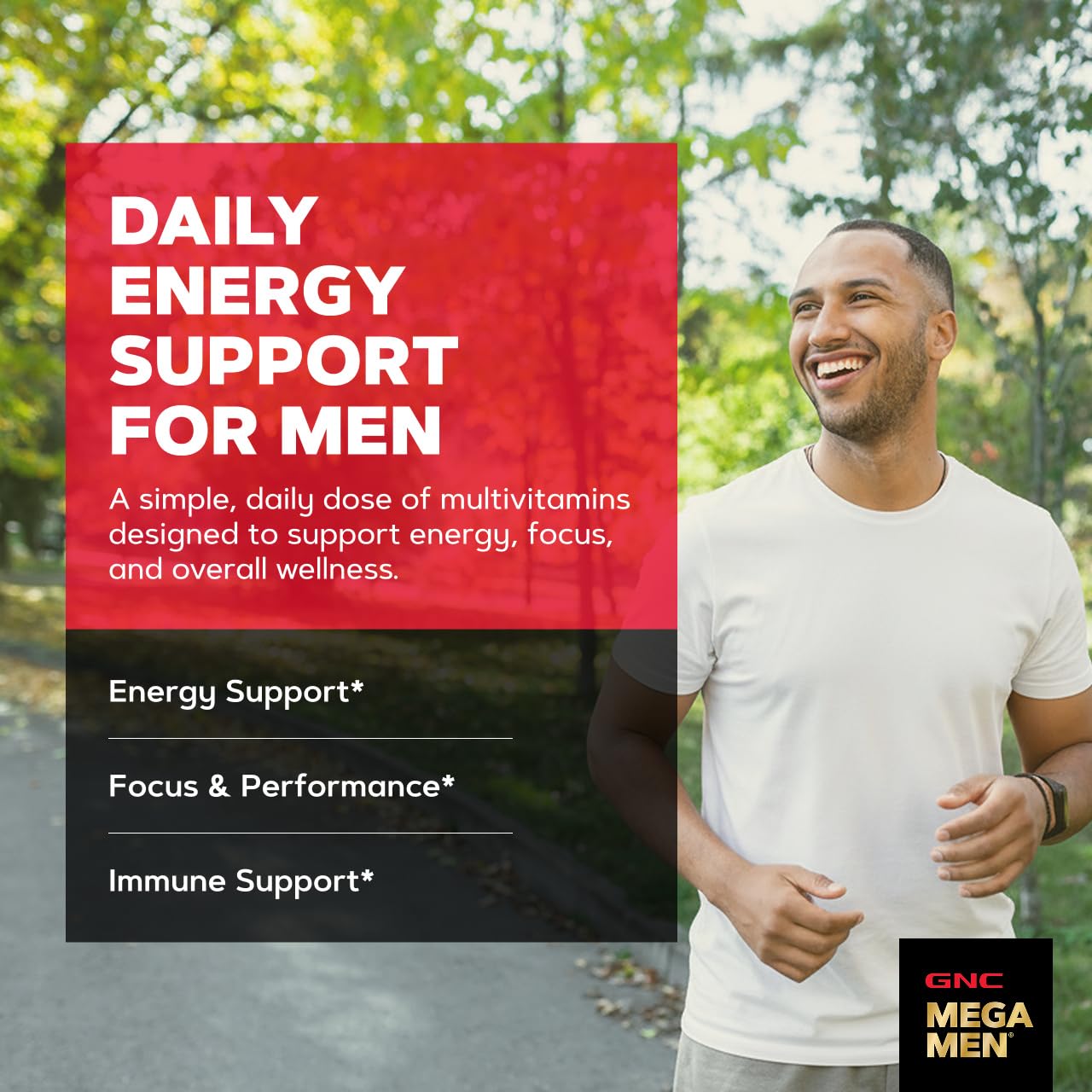 GNC Mega Men Energy & Metabolism Multivitamin for Men Caplets 180 Count