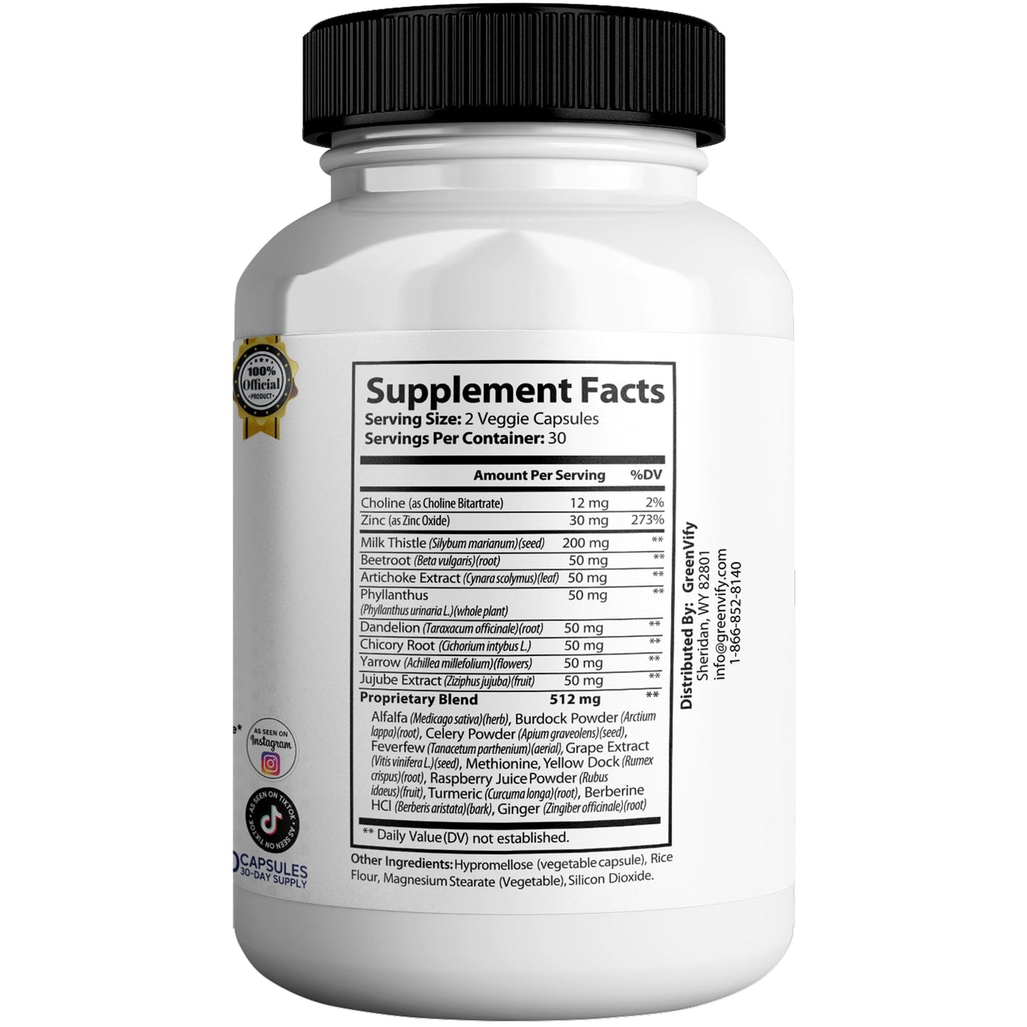 GREENVIFY Livcare Max Liver Support Supplement Capsules 180 Count