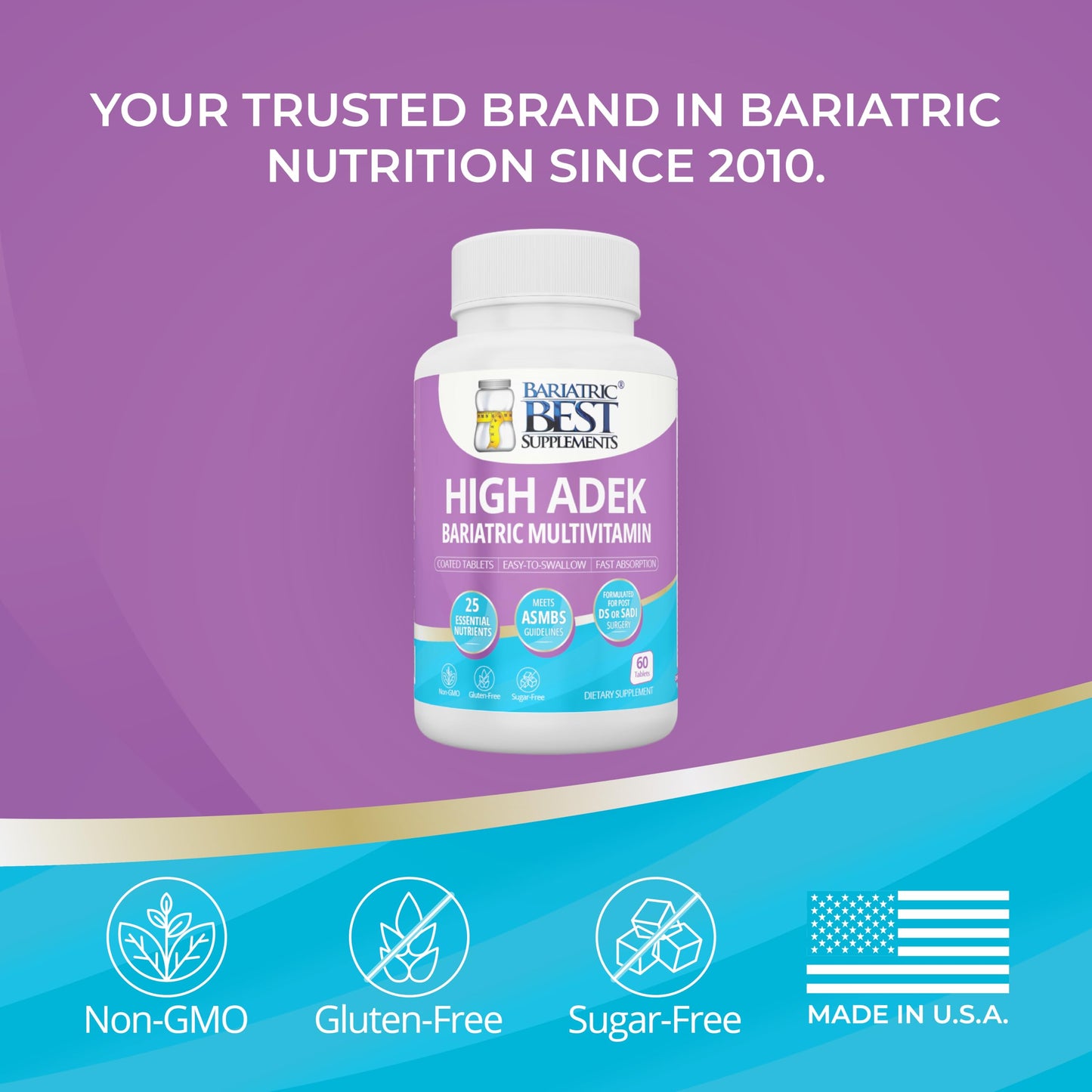 Bariatric Best Supplements High ADEK Bariatric Multivitamin, 60 Tablets