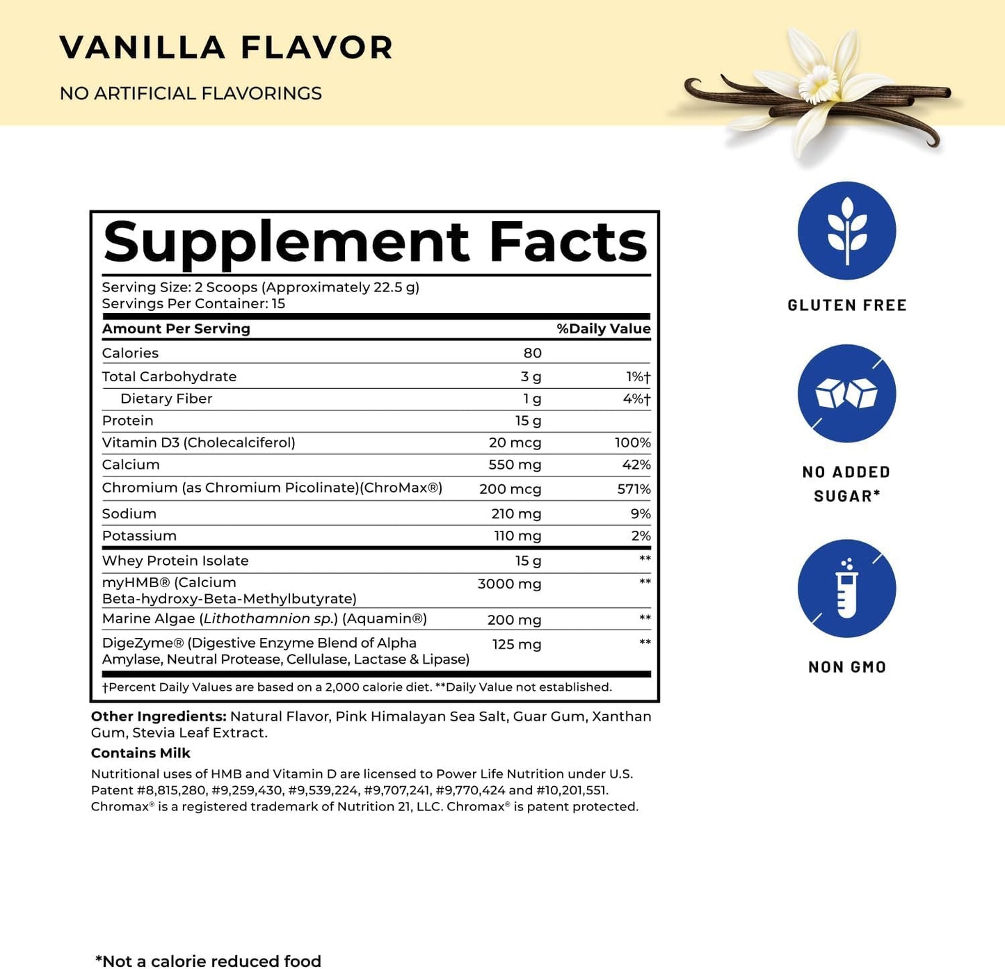 POWERLIFE High Impact Grass-Fed Whey Protein with HMB Vanilla Powder, 12 Ounce