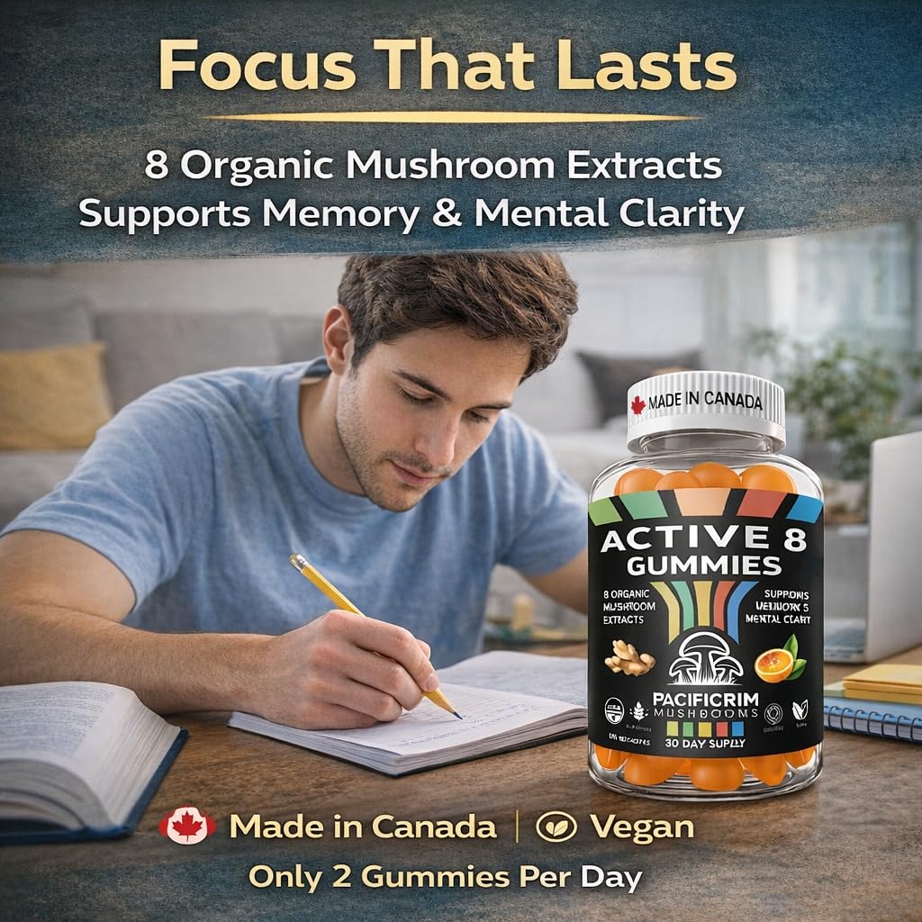 Pacific Rim Mushrooms Active 8 Mushroom, 60 Gummies