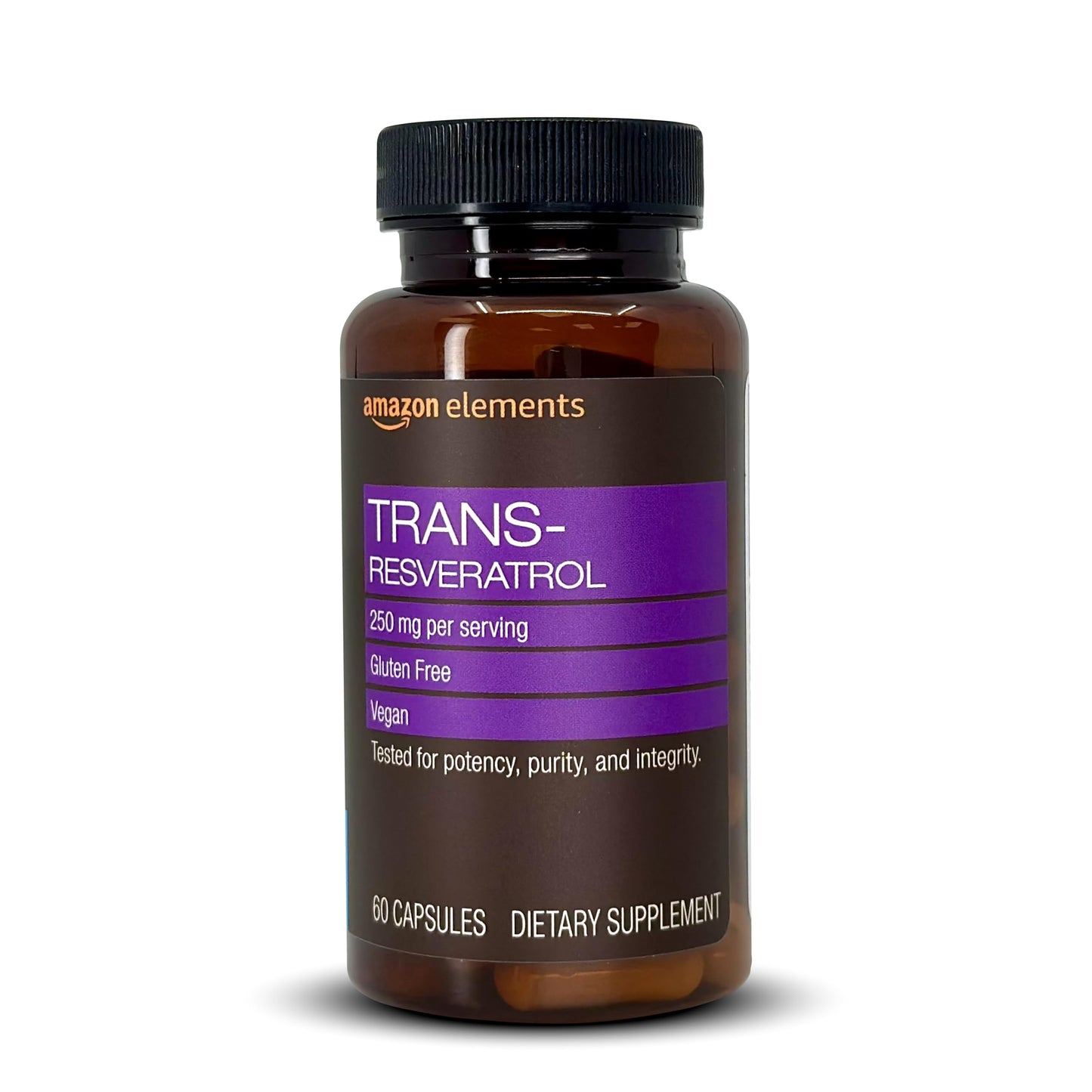 Amazon Elements Trans-Resveratrol 250 mg Capsule 60 Count
