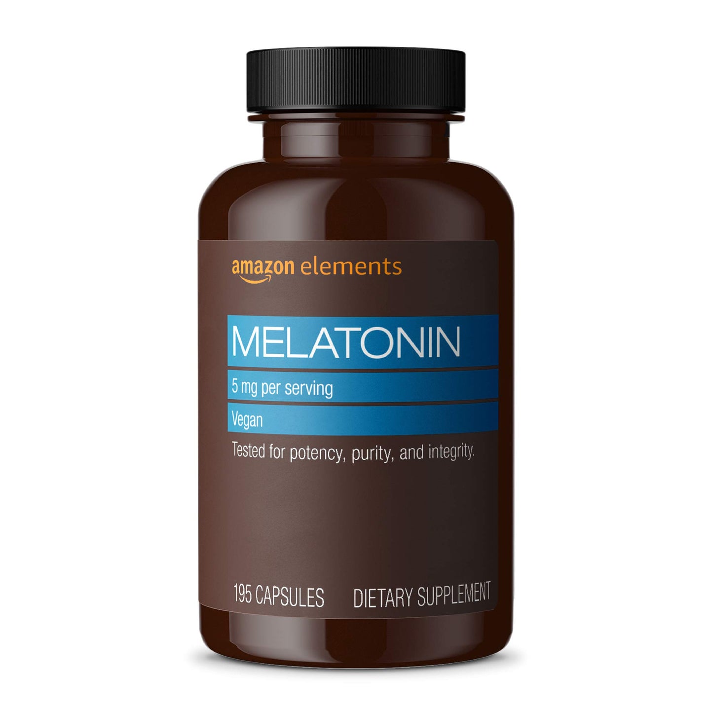 Amazon Elements Melatonin 5mg Capsules, 195 Count