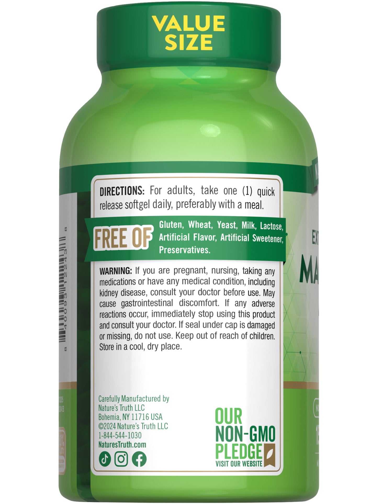 Nature's Truth Magnesium Supplement Softgels 150 Count