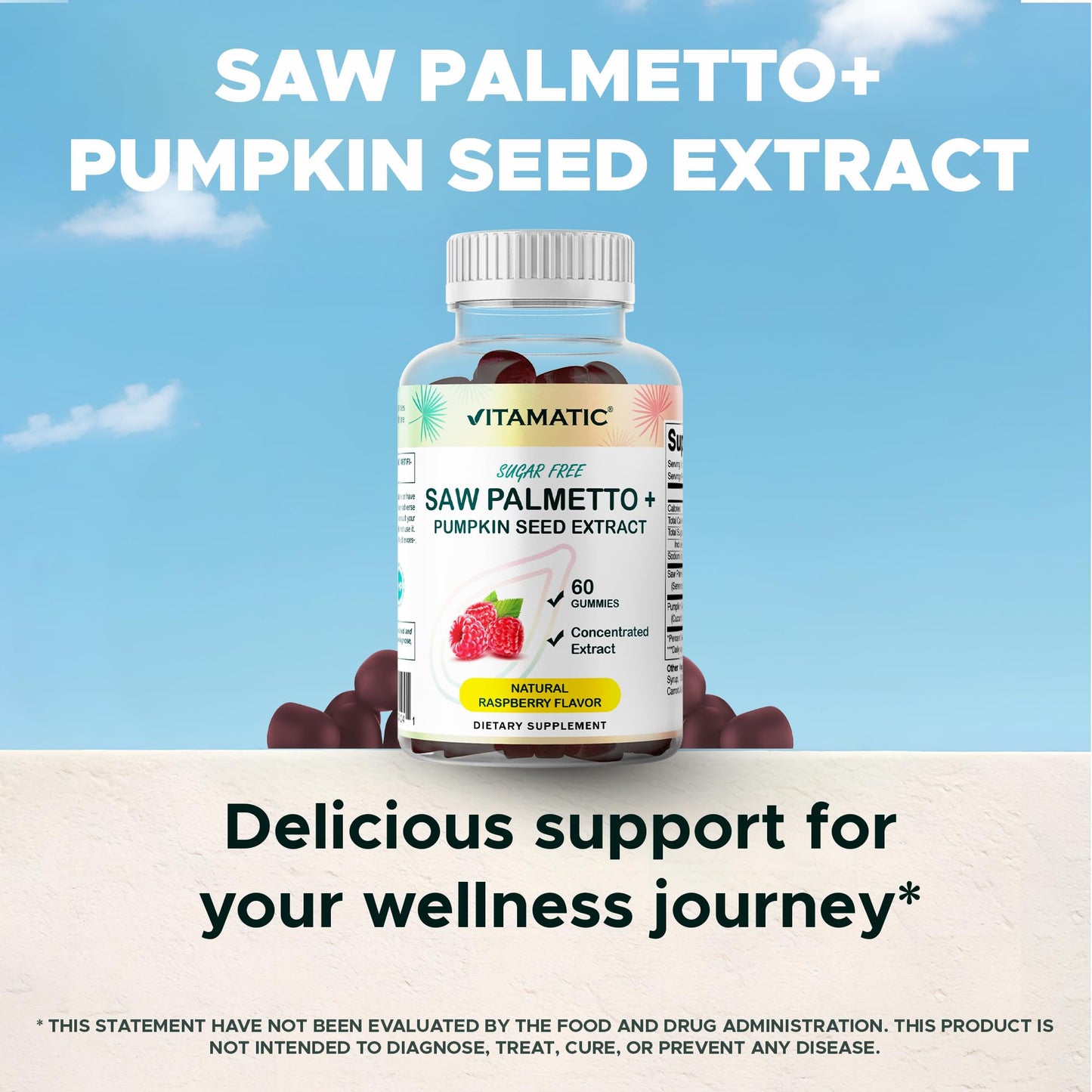 Vitamatic Saw Palmetto & Pumpkin Seed Gummies 60 Count