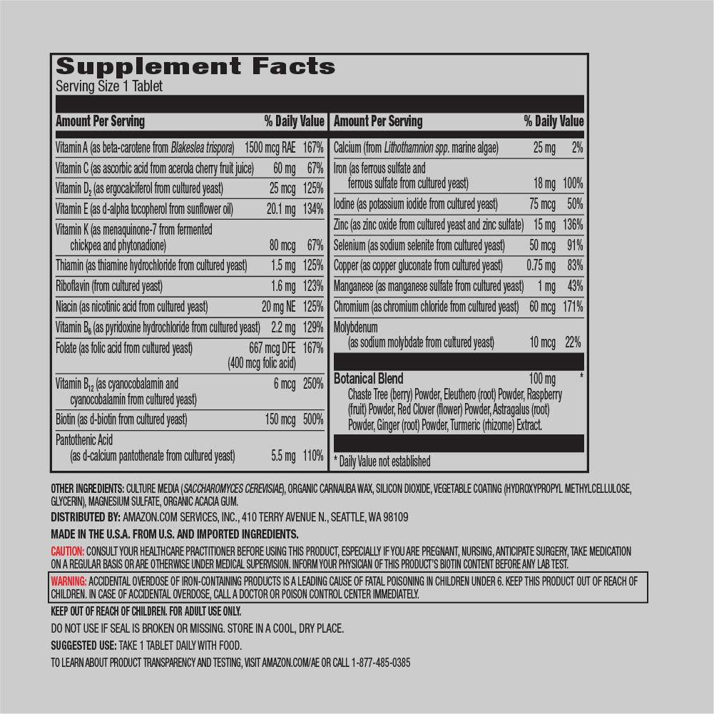Amazon Elements Women’s One Daily Multivitamin 130 Tablets