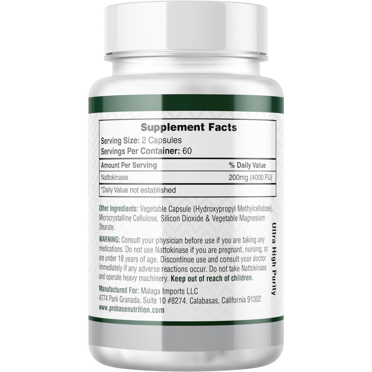 Probase Nutrition Nattokinase Supplement 4,000 FU Capsules, 120 Count