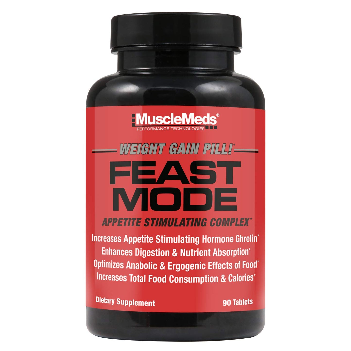 MuscleMeds Feast Mode Appetite Stimulant Weight Gain Digestive Enzymes Capsule 90 Count
