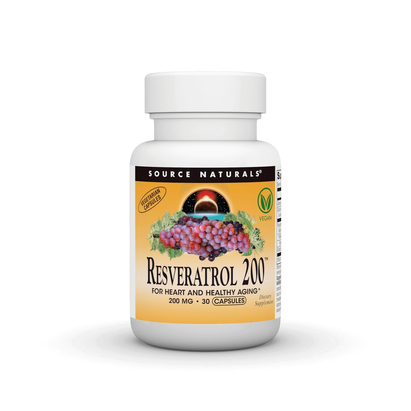 Source Naturals Resveratrol 200 mg for Heart and Healthy Aging, 30 Capsules