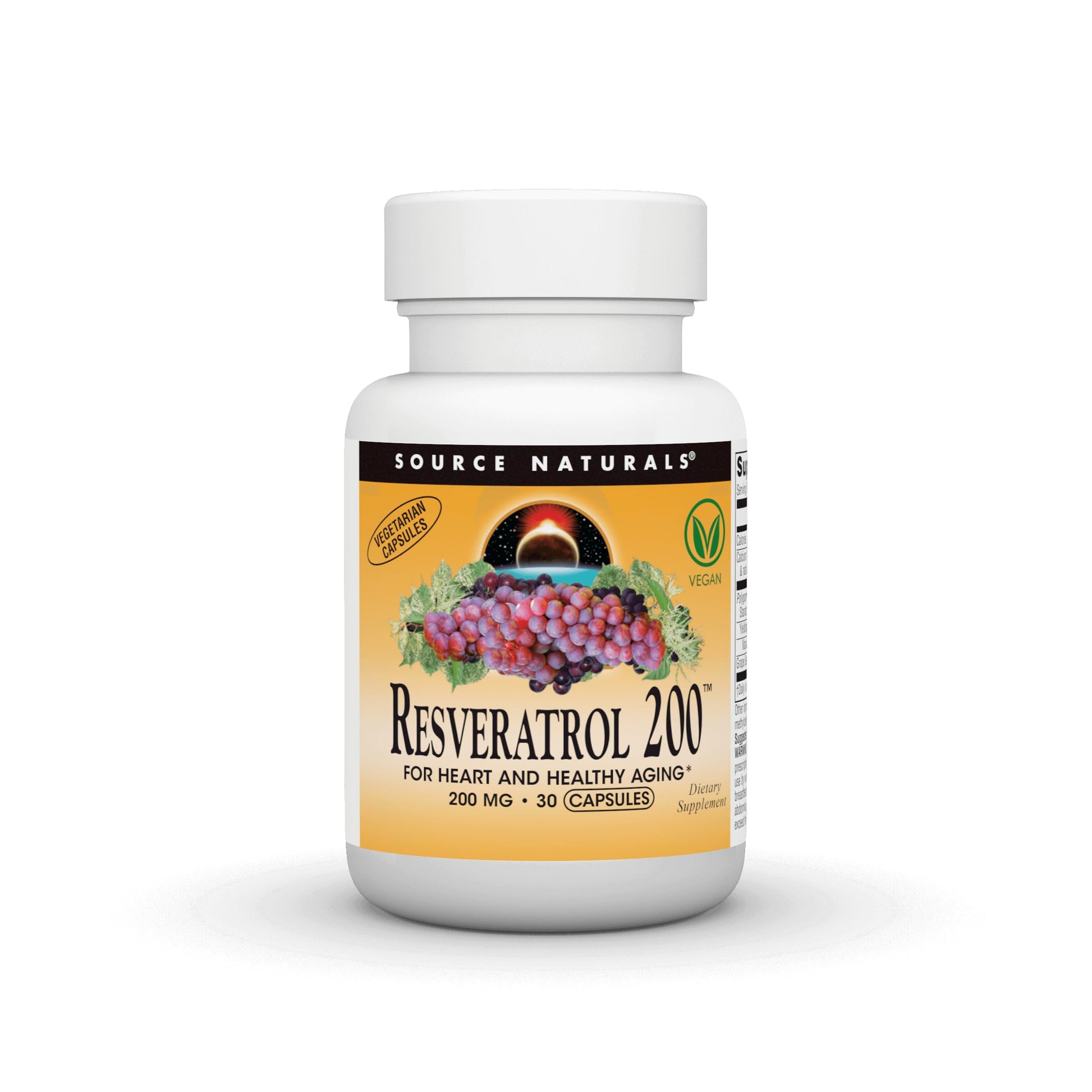 Source Naturals Resveratrol 200 mg for Heart and Healthy Aging, 30 Capsules