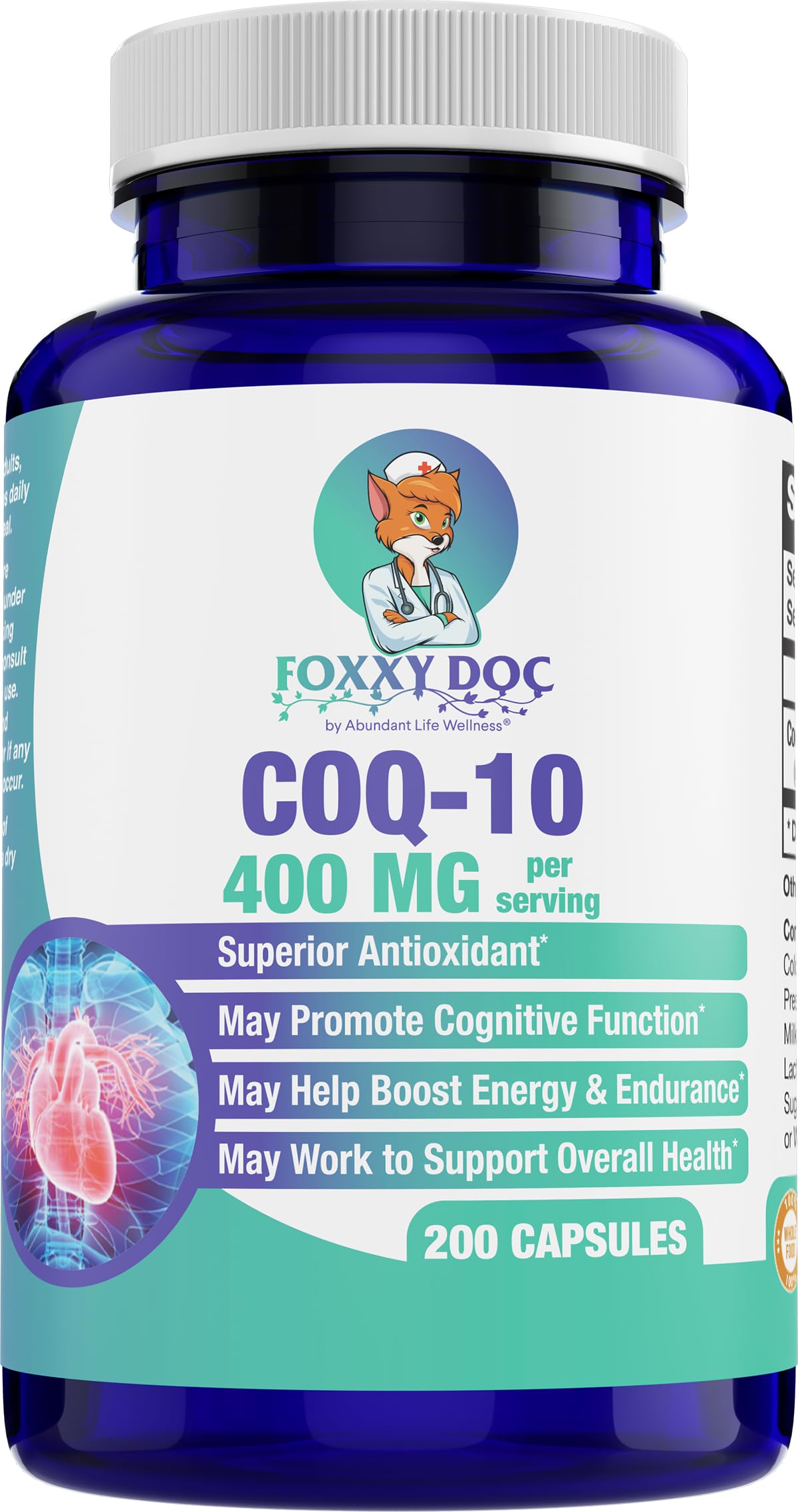 Abundant Life Wellness CoQ10 400 MG Capsule 200 Count