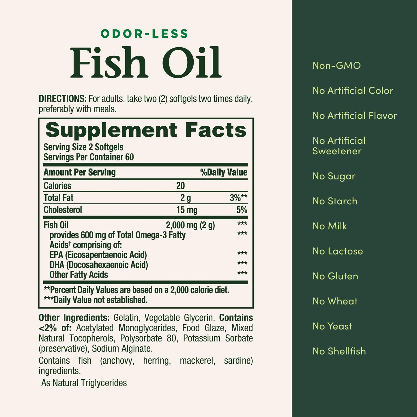 Nature's Bounty Fish Oil 300mg Omega-3 Softgels, 120 Softgels
