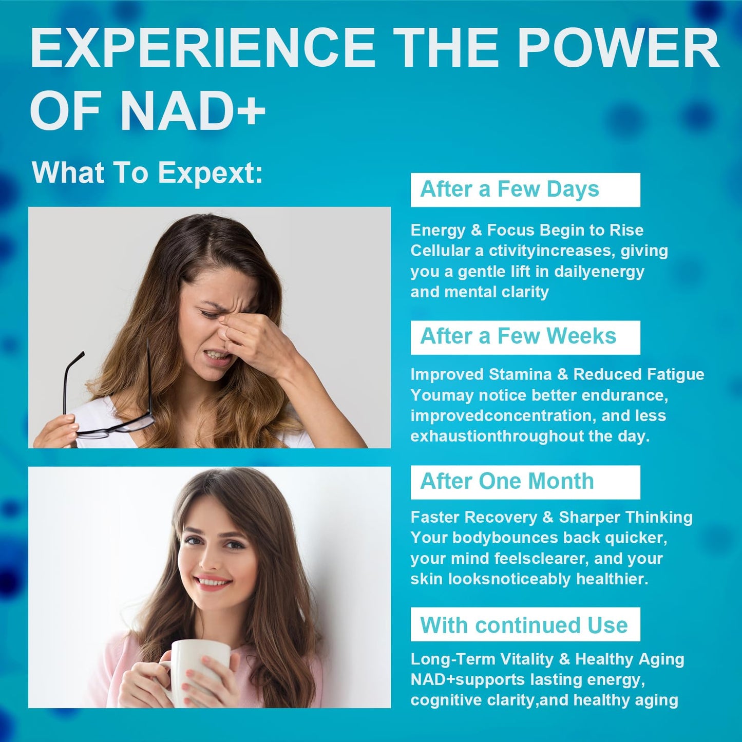 VBTOP NAD+ Supplement 500mg Nicotinamide Nucleoside with Trans-Resveratrol Capsules, 120 Count