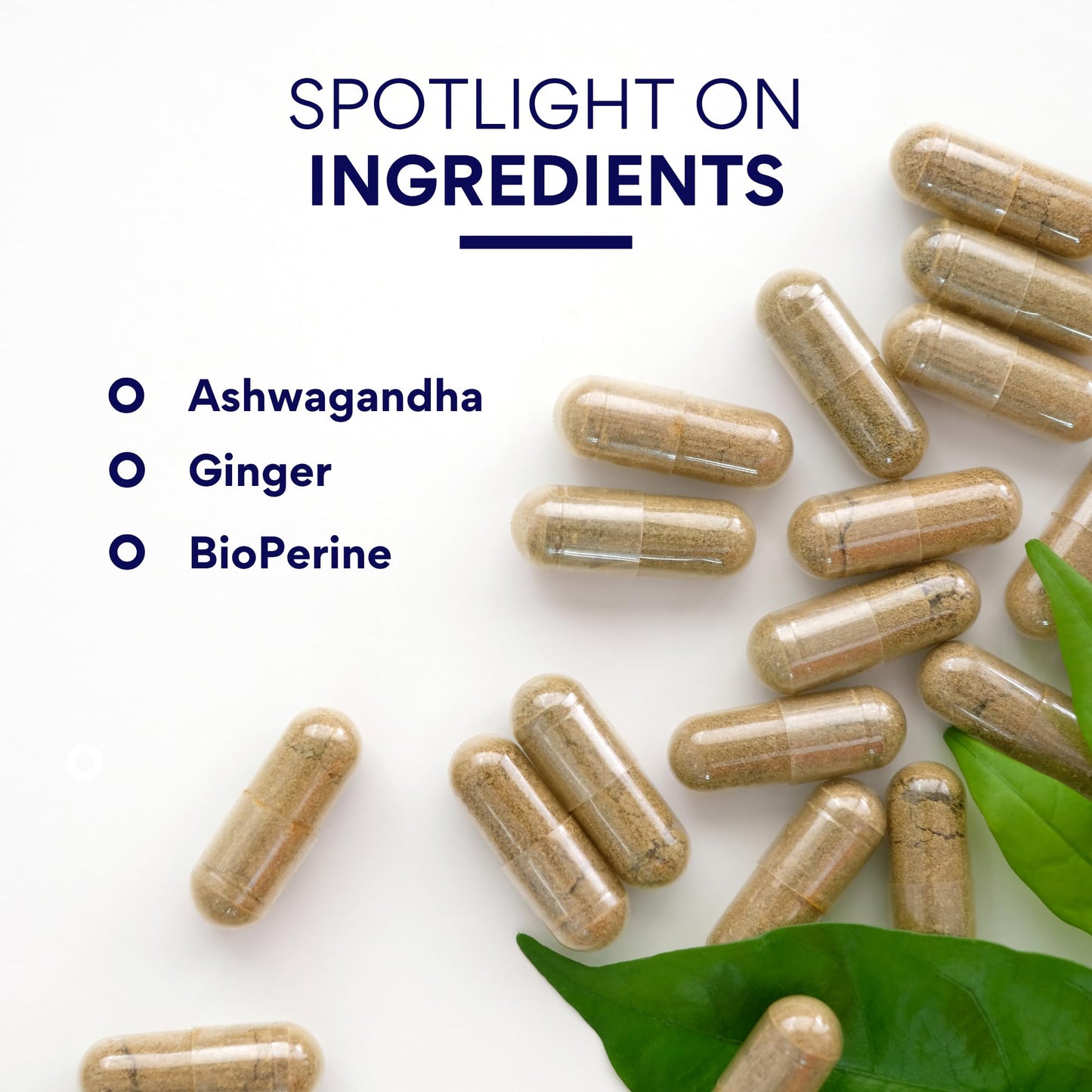 Research Verified Ashwagandha Supplement 1500mg Maximum Strength with Bioperine and Ginger Root, Enhance Cognitive Function, 60 Capsules
