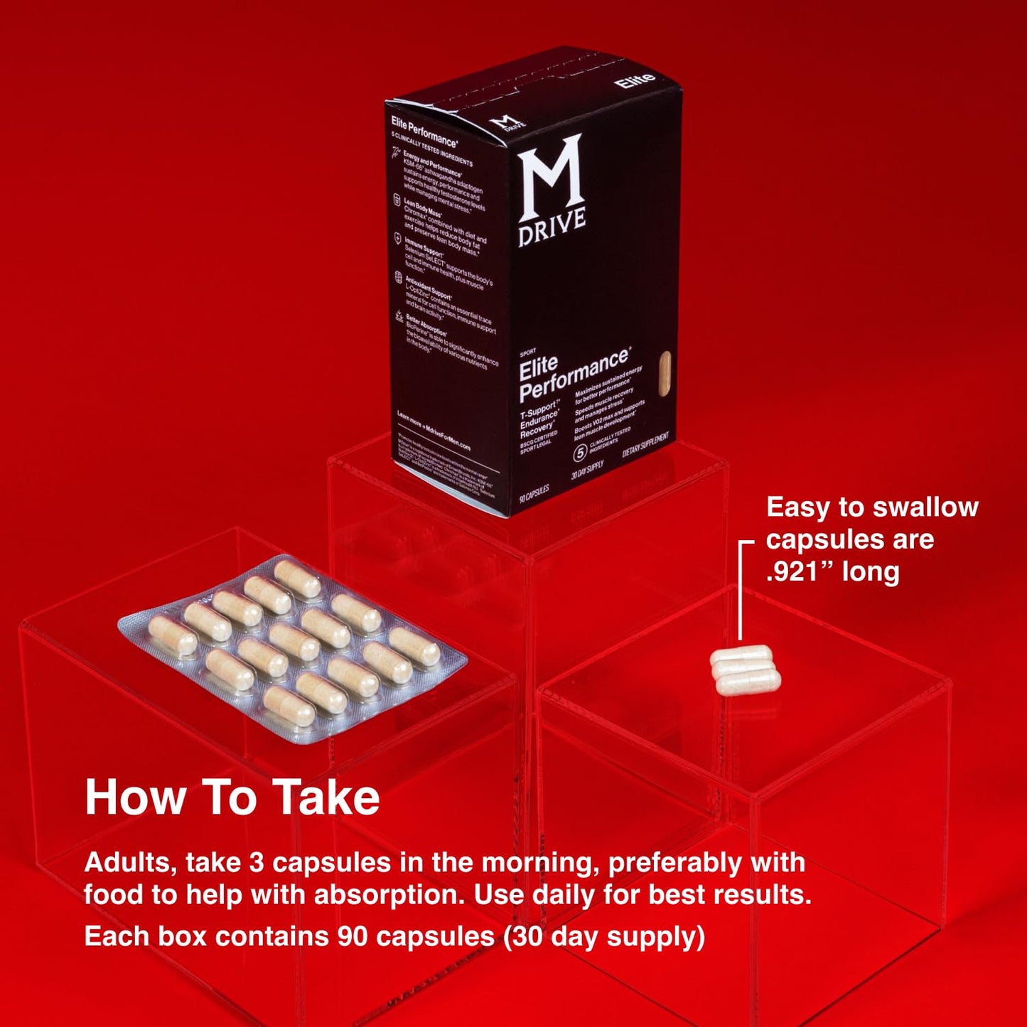 Mdrive Elite Testosterone Booster for Men Capsules 90 Count