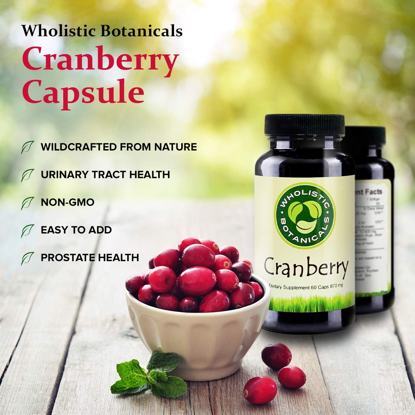 Wholistic Botanicals Cranberry Capsule 1 Count