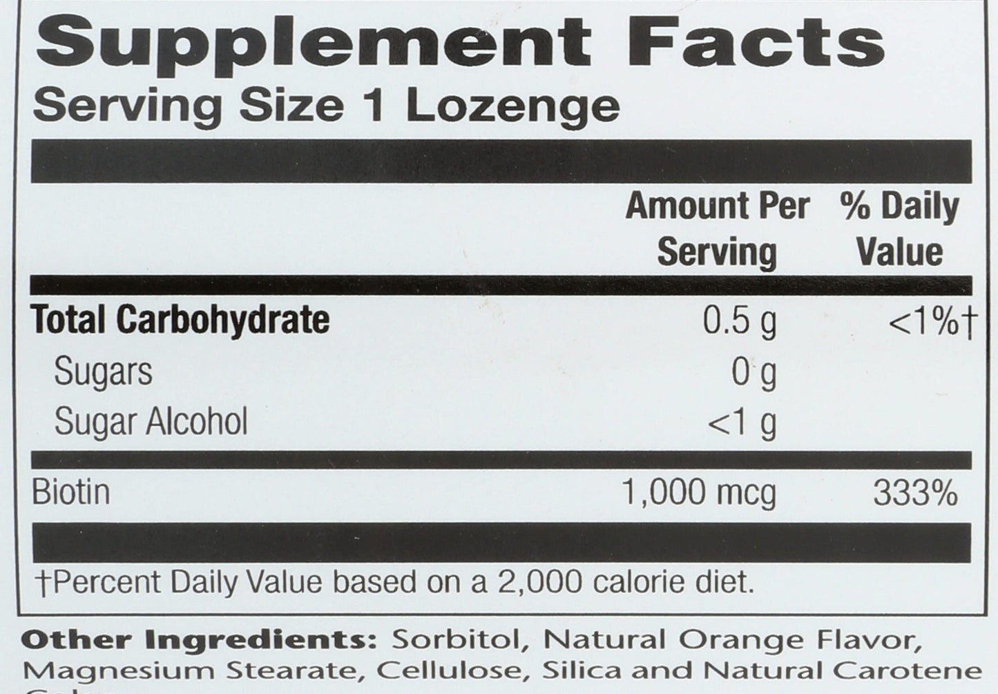 Solaray Biotin 1000 mcg Lozenges, 100 Count