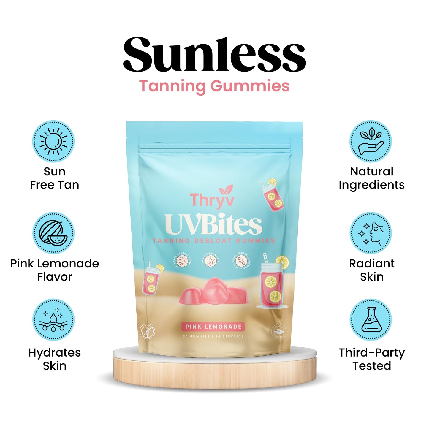 Thryv UVBites Tanning Gummies 60 Count