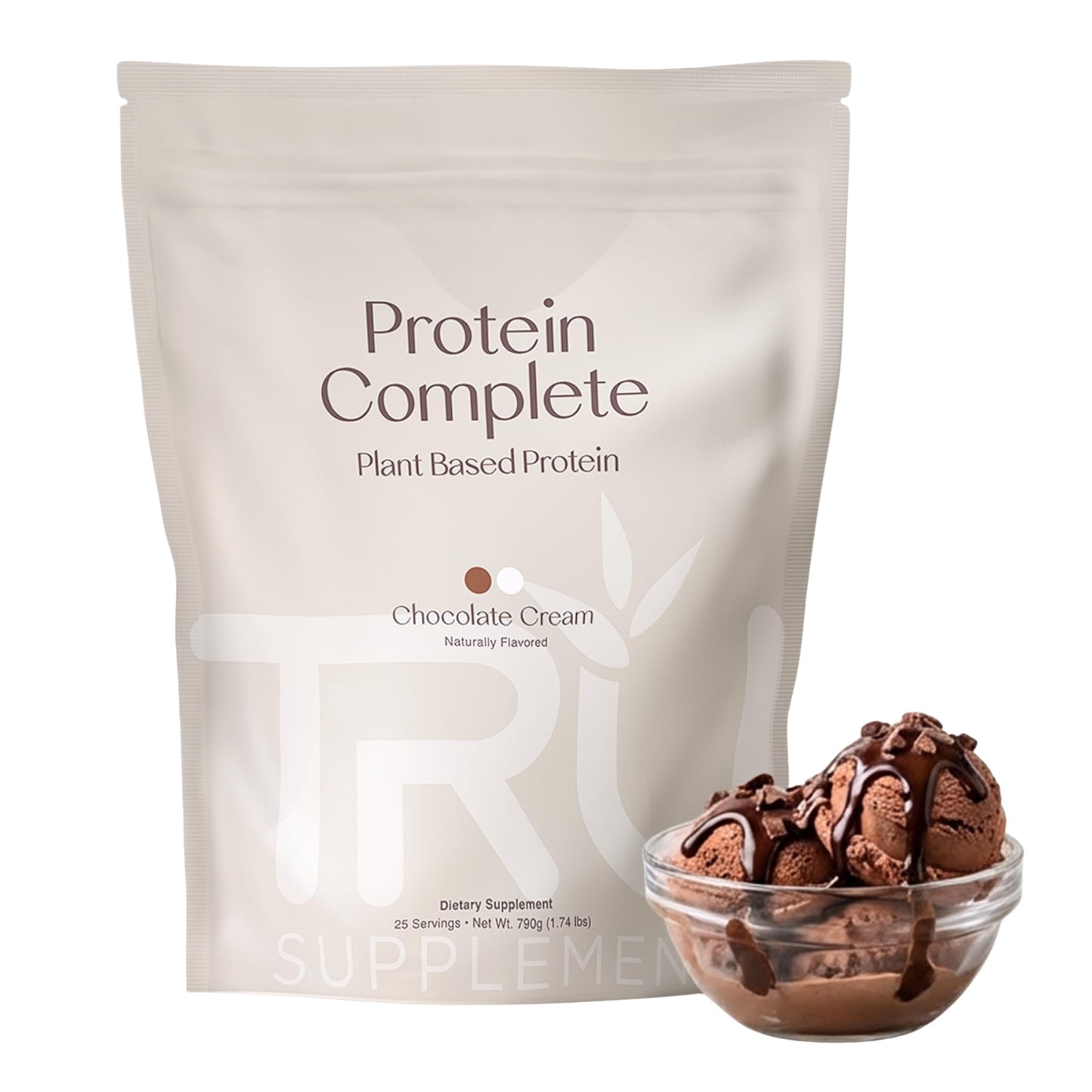 TRU Supplements Plant Based Protein Powder Brown Rice & Pea Protein, 26.5 Servings