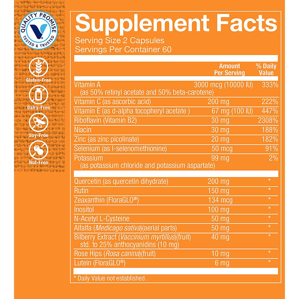The Vitamin Shoppe Opti-Vue with FloraGLO Lutein 120 Capsules