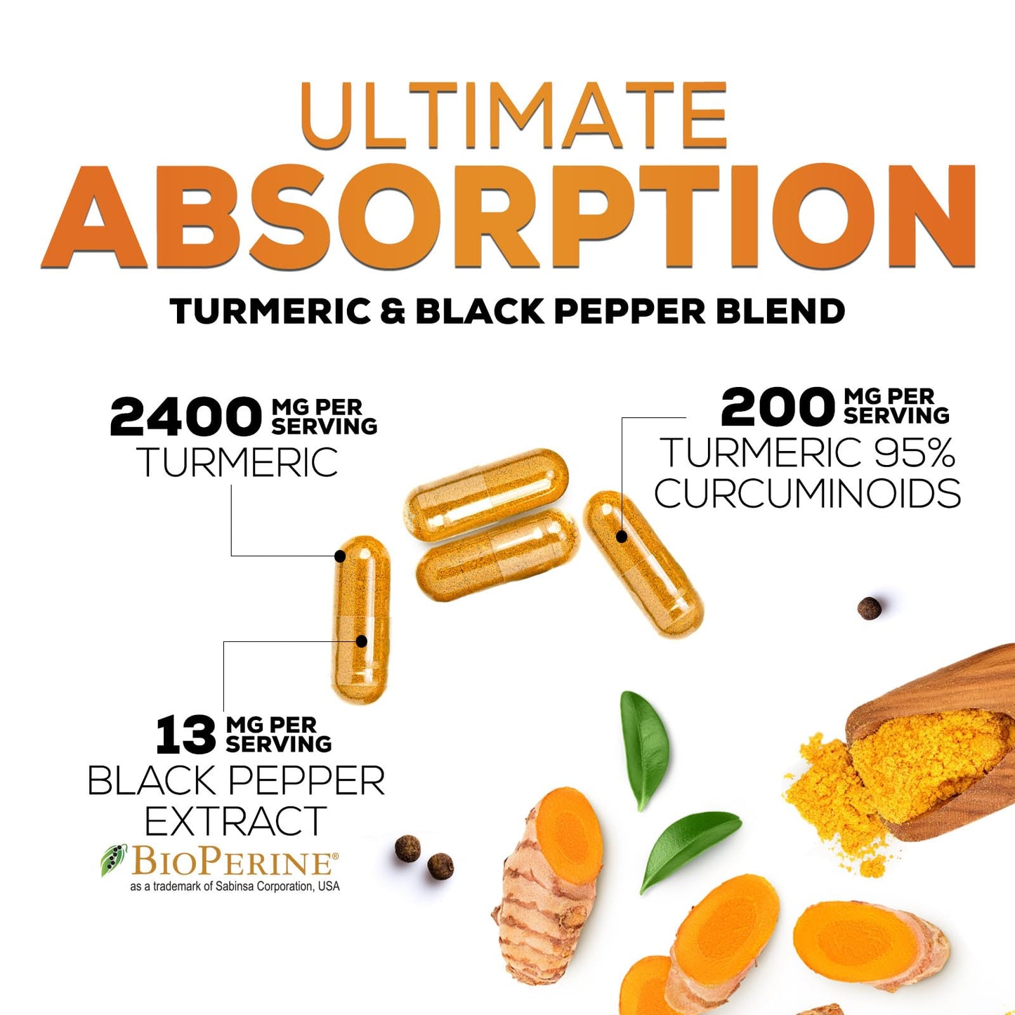 Nature's Nutrition Turmeric Curcumin Supplement Capsule 240 Count