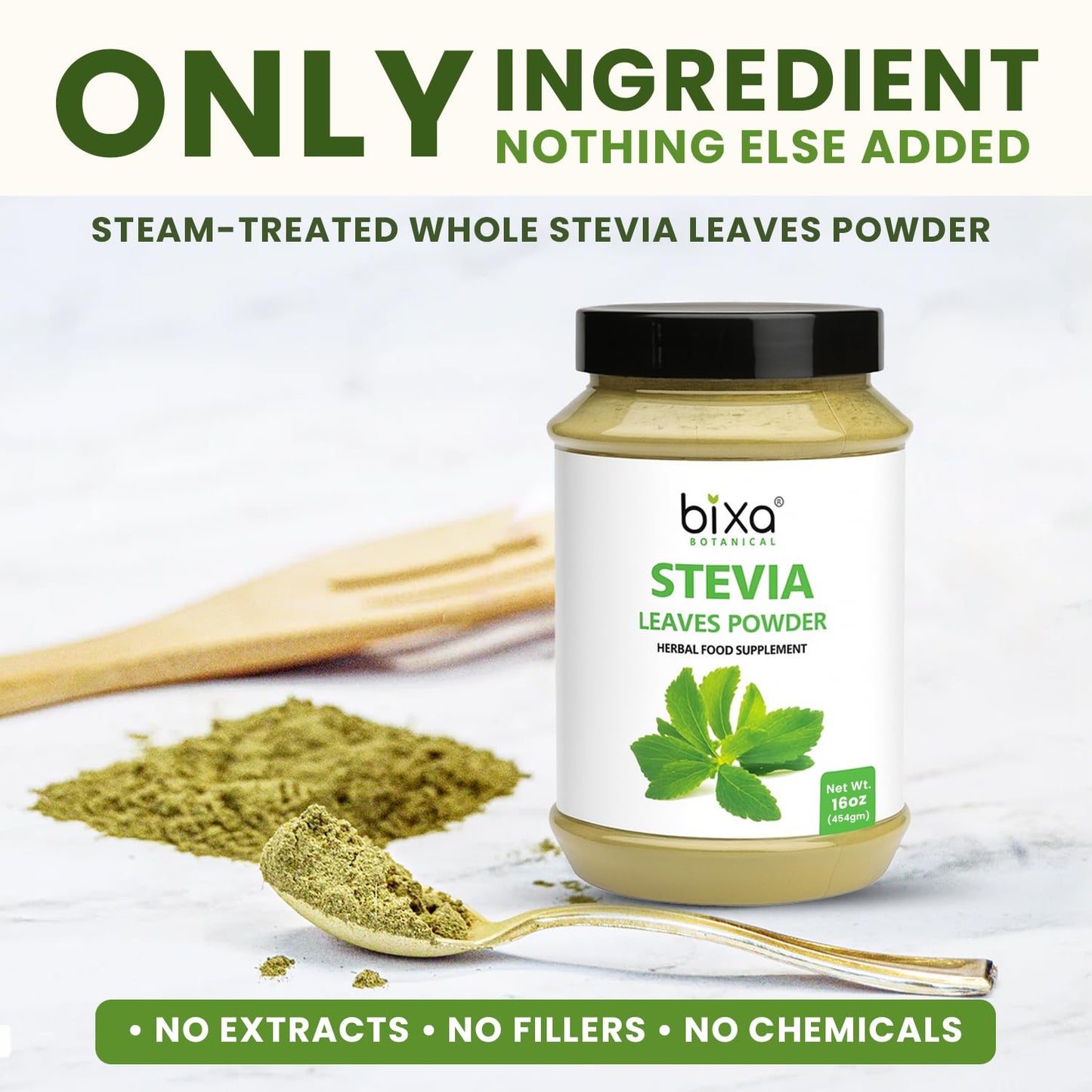 bixa BOTANICAL Stevia Leaf Powder, 16 Ounces