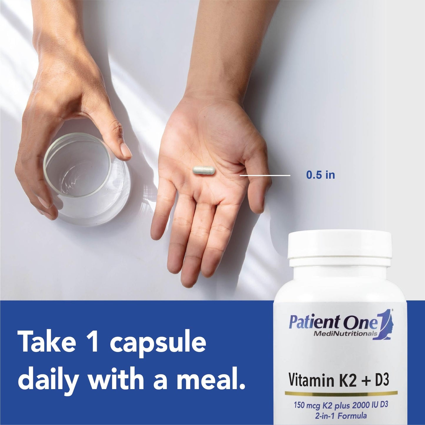 Patient One Vitamin K2 and D3 Capsule, 60 Capsules