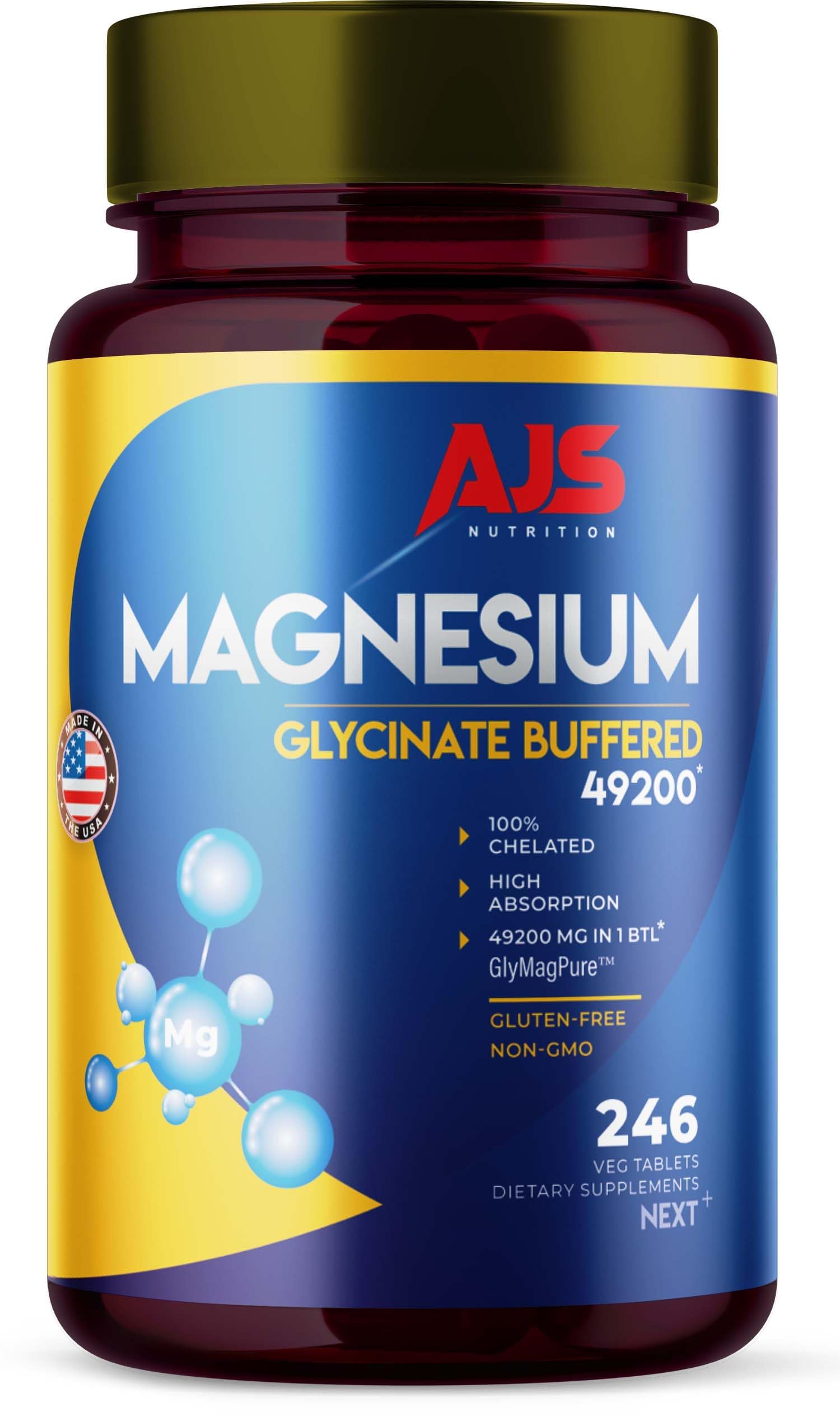 AJS Nutrition Magnesium Glycinate 400mg Tablets, 492 Count