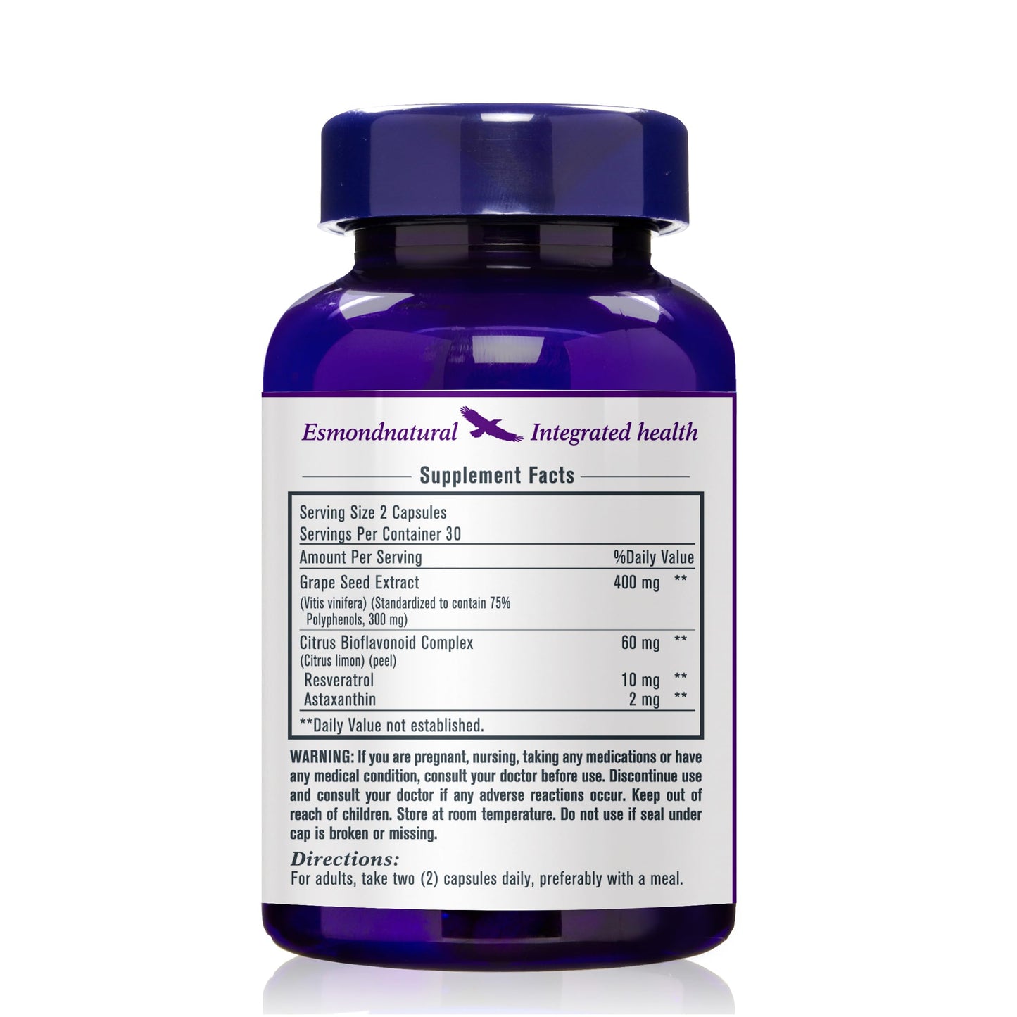 Esmond Natural Grapeseed Extract 400mg Capsules, 300 Capsules