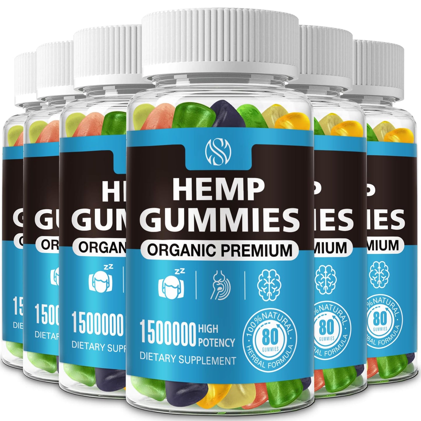 SUOOCH Hemp Gummies - Pure Extra Strength Organic Hemp Oil Extract, Gummy, 80 Count