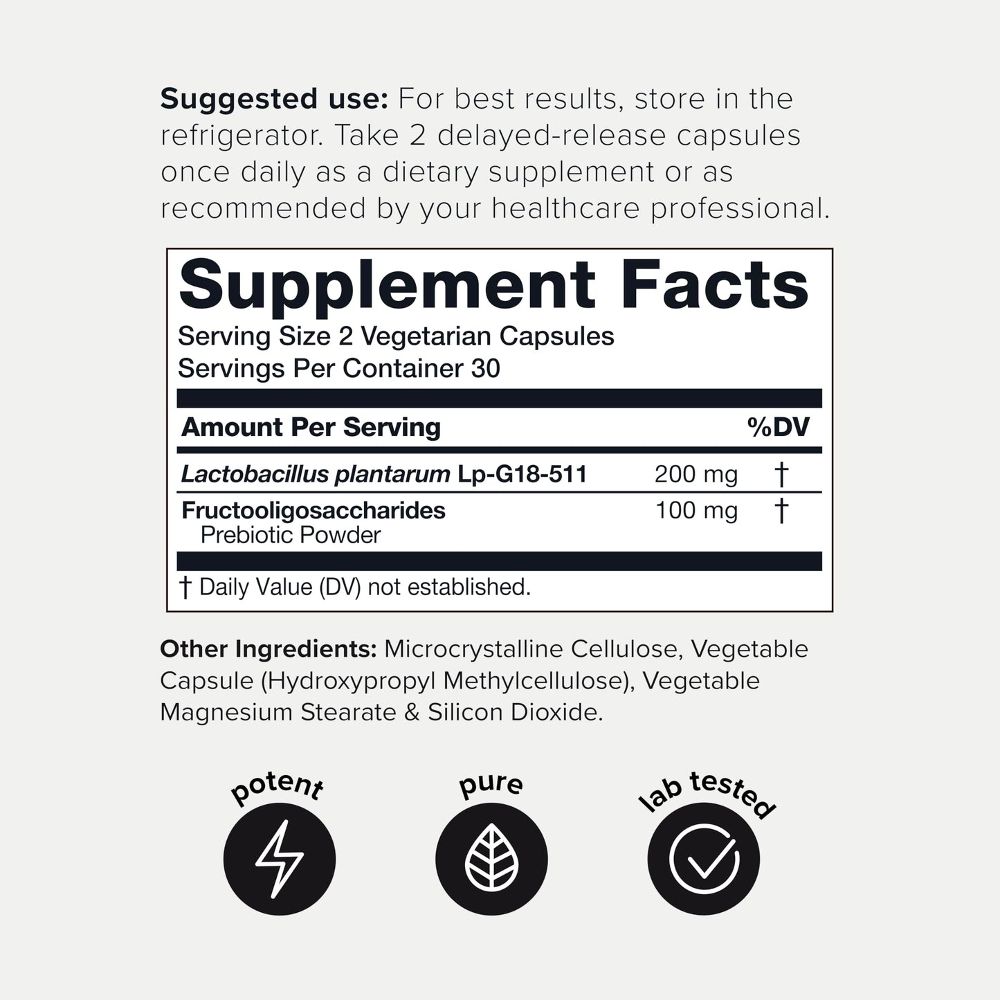 Toniiq Lactobacillus Plantarum - 100 Billion CFU Capsule, 60 Count