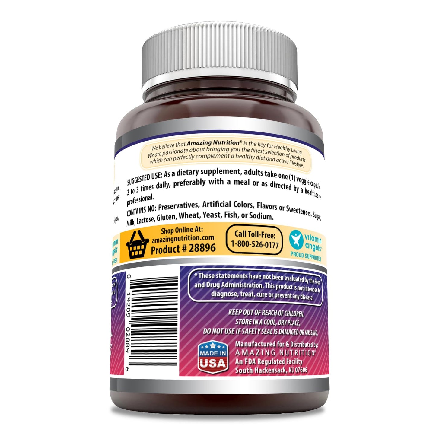 Amazing Nutrition Elderberry Supplement Capsule, 120 Capsules