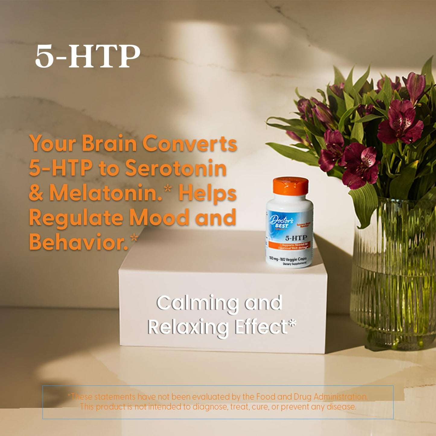 Doctor's BEST 5-HTP 100mg Capsules, 180 Veg Caps