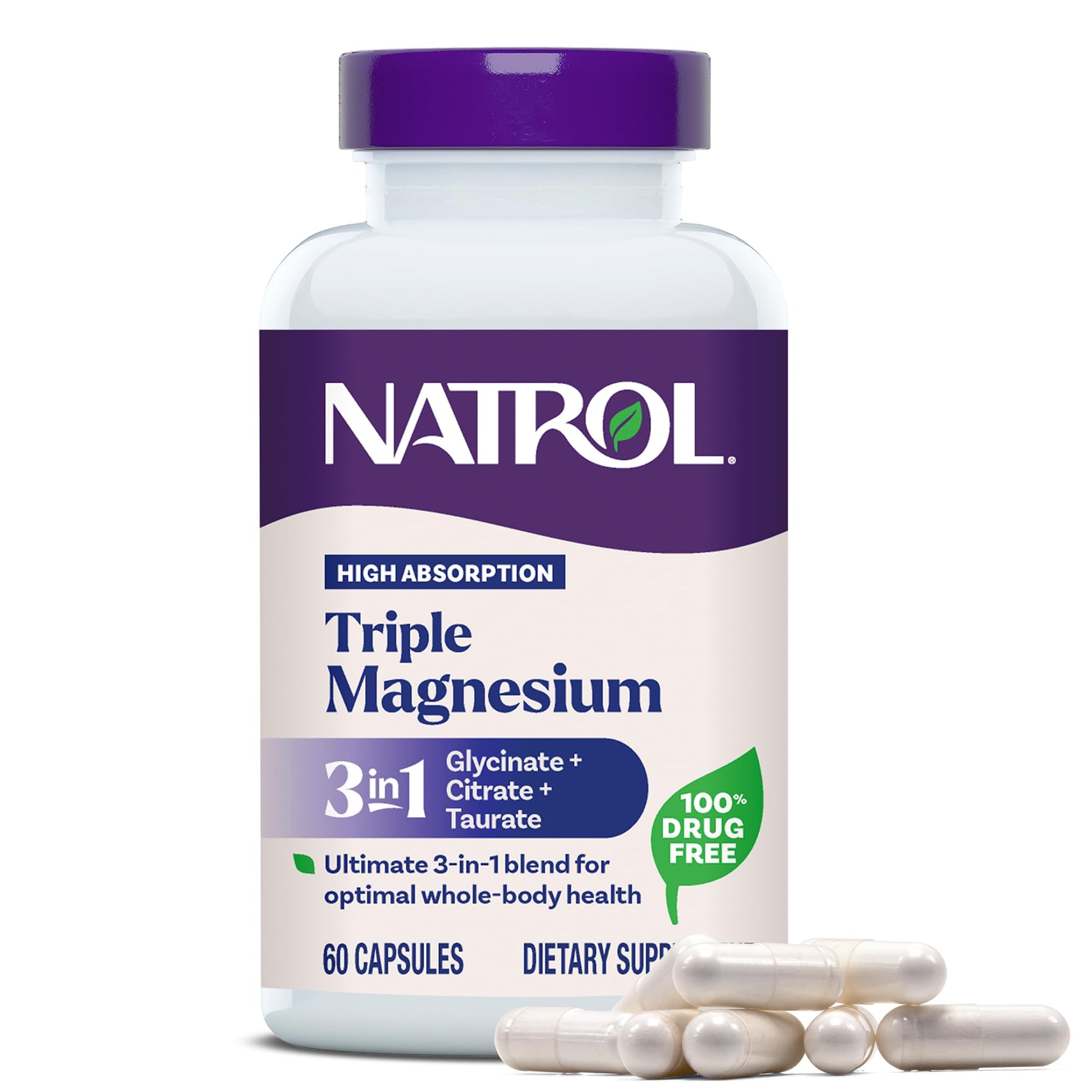 Natrol Triple Magnesium Complex Capsules 60 Count