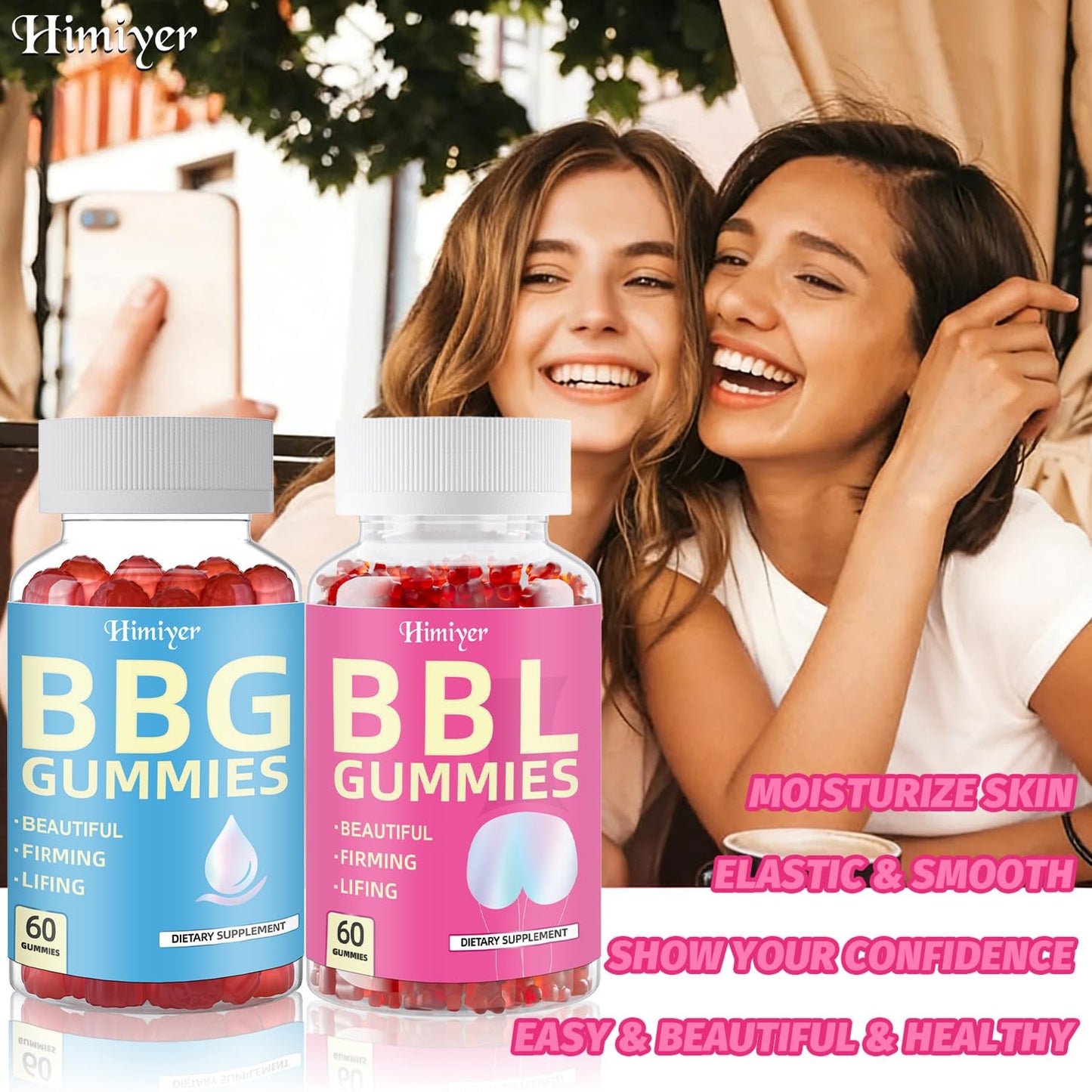 Himiyer BBG & BBL Gummies Combo Daily Herbal Nutrition Support Gummies for Women 120 Gummies