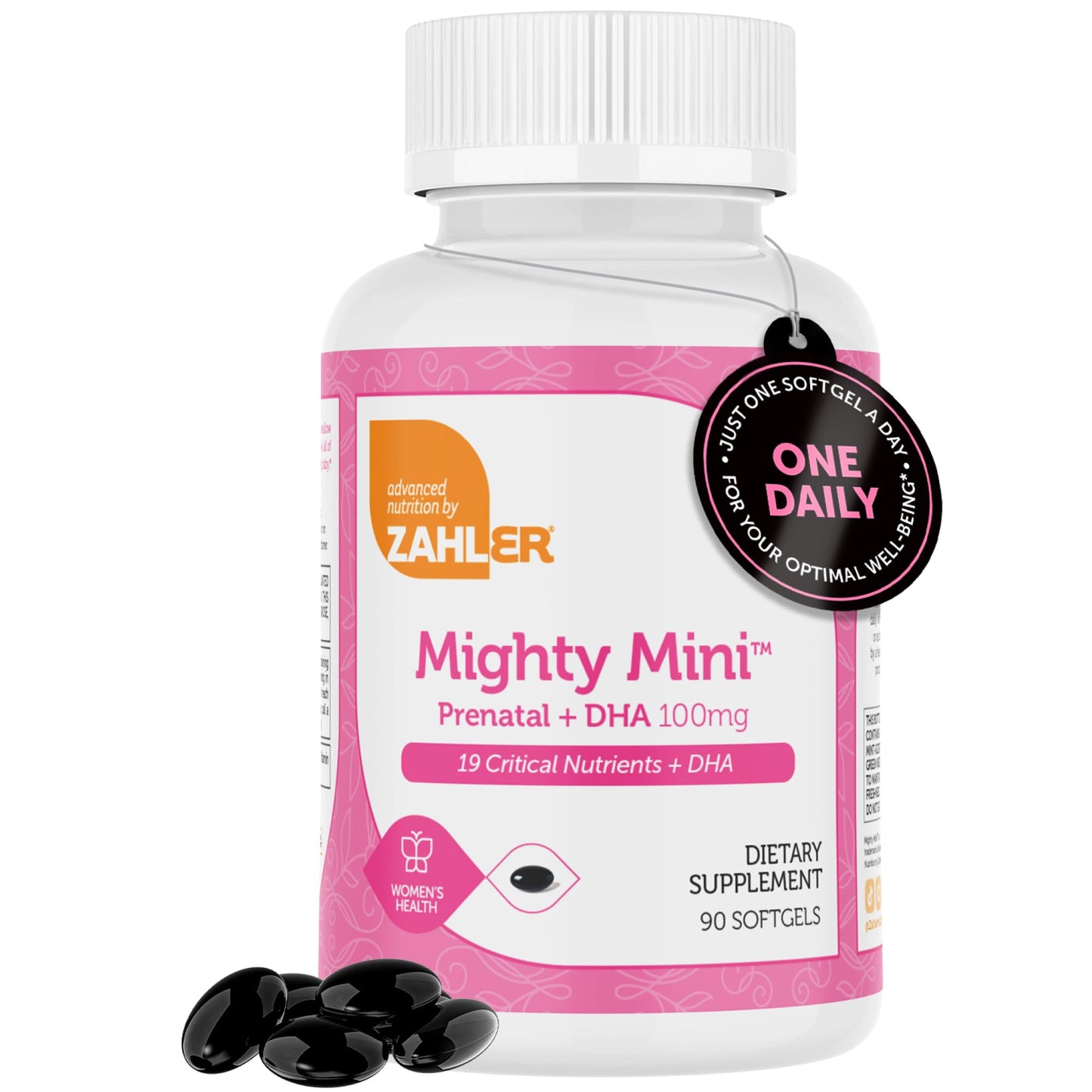 Zahler Mighty Mini Prenatal Vitamin Softgel, 90 Count