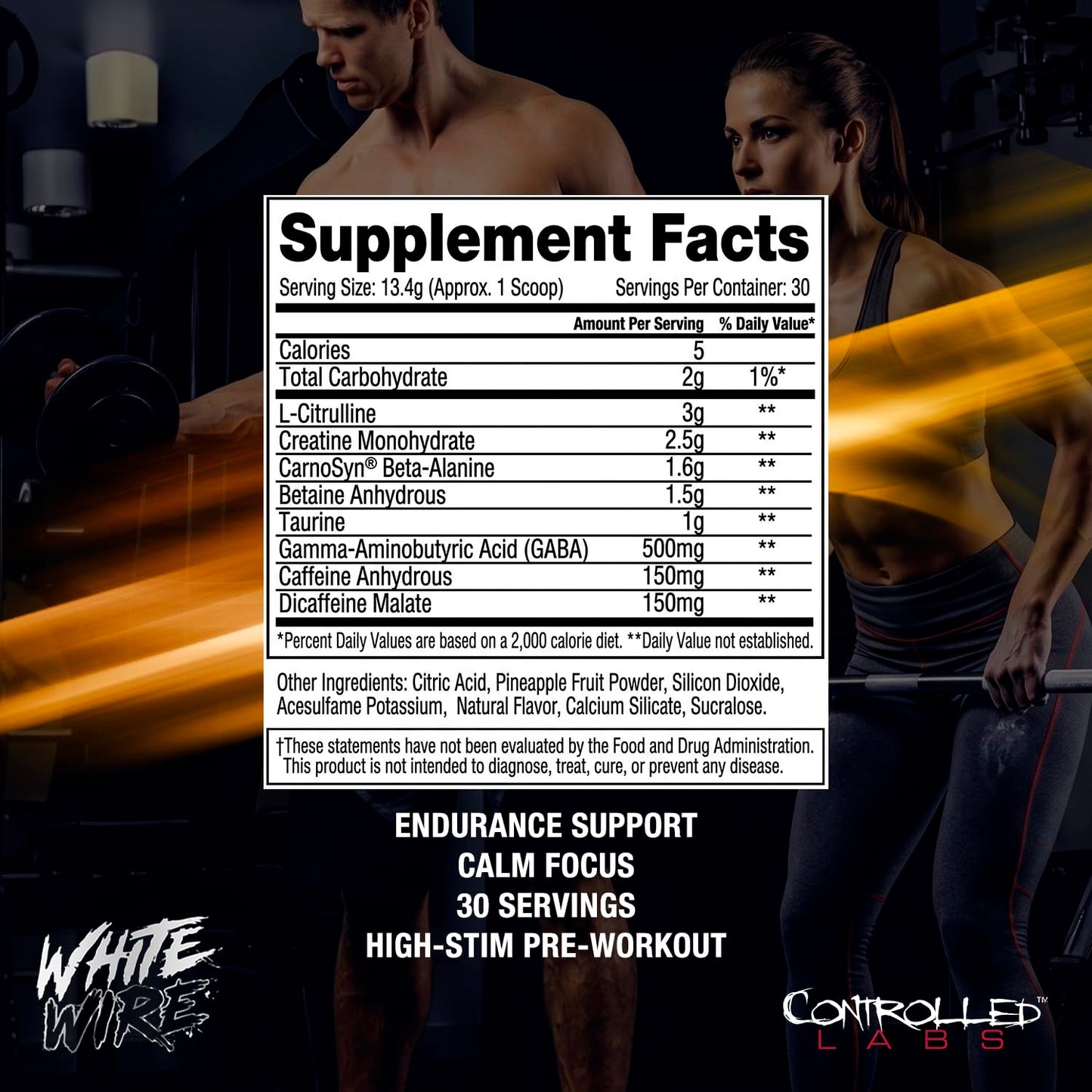 CONTROLLED LABS White Wire High-Stim Preworkout Powder 14.2 oz